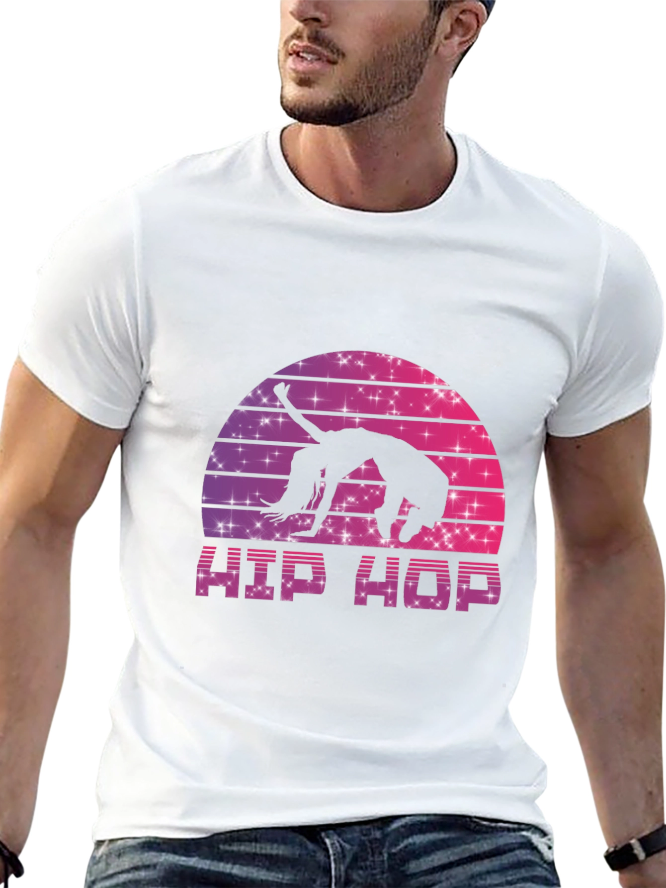 Black Retro Hip Hop Dance T-Shirt view 13
