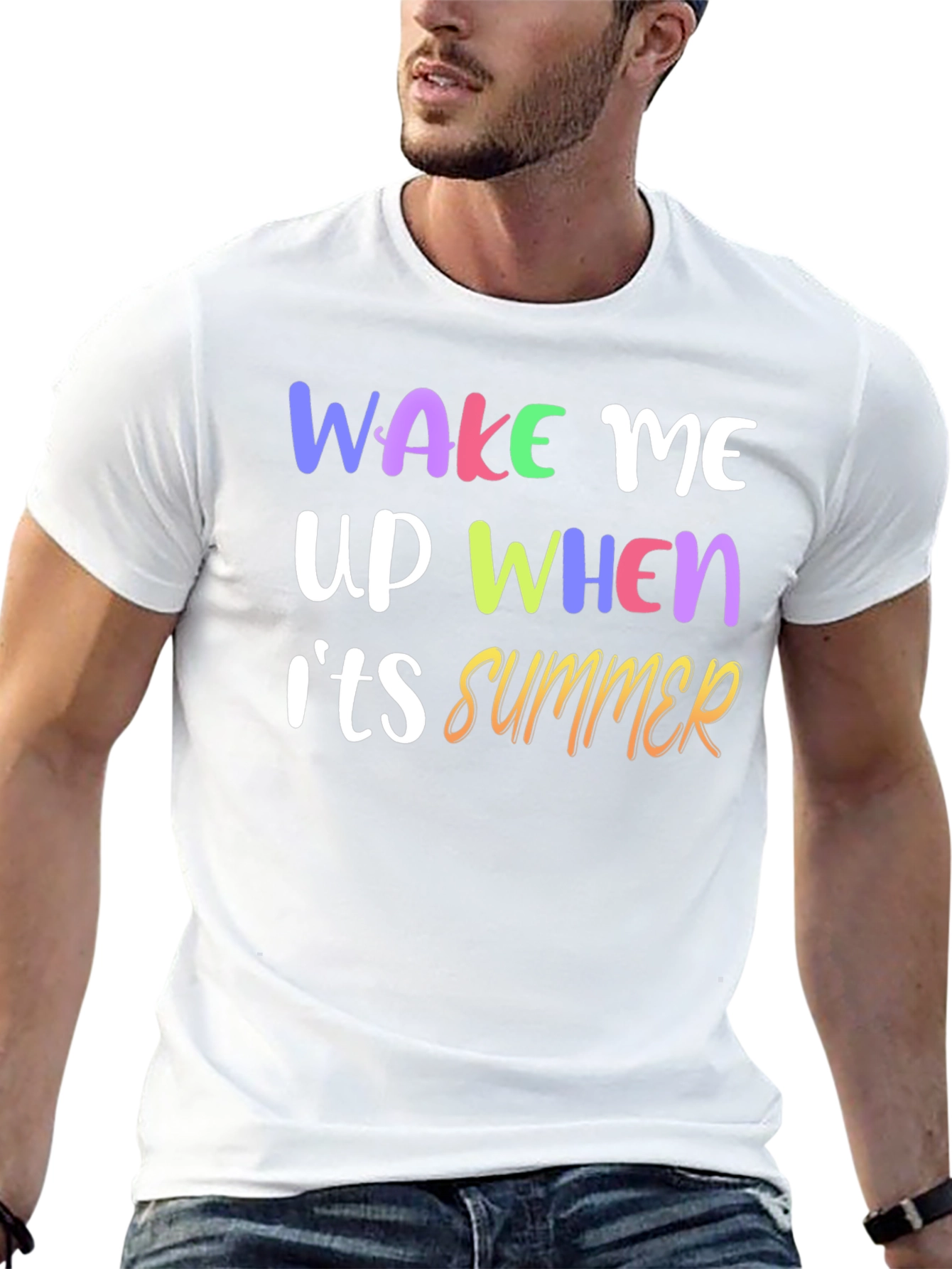 Black Wake Me Up When It's Summer Graphic T-Shirt view 13