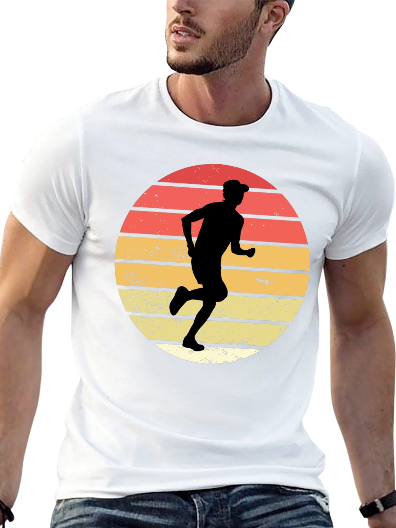 Black Retro Runner Graphic T-Shirt view 13