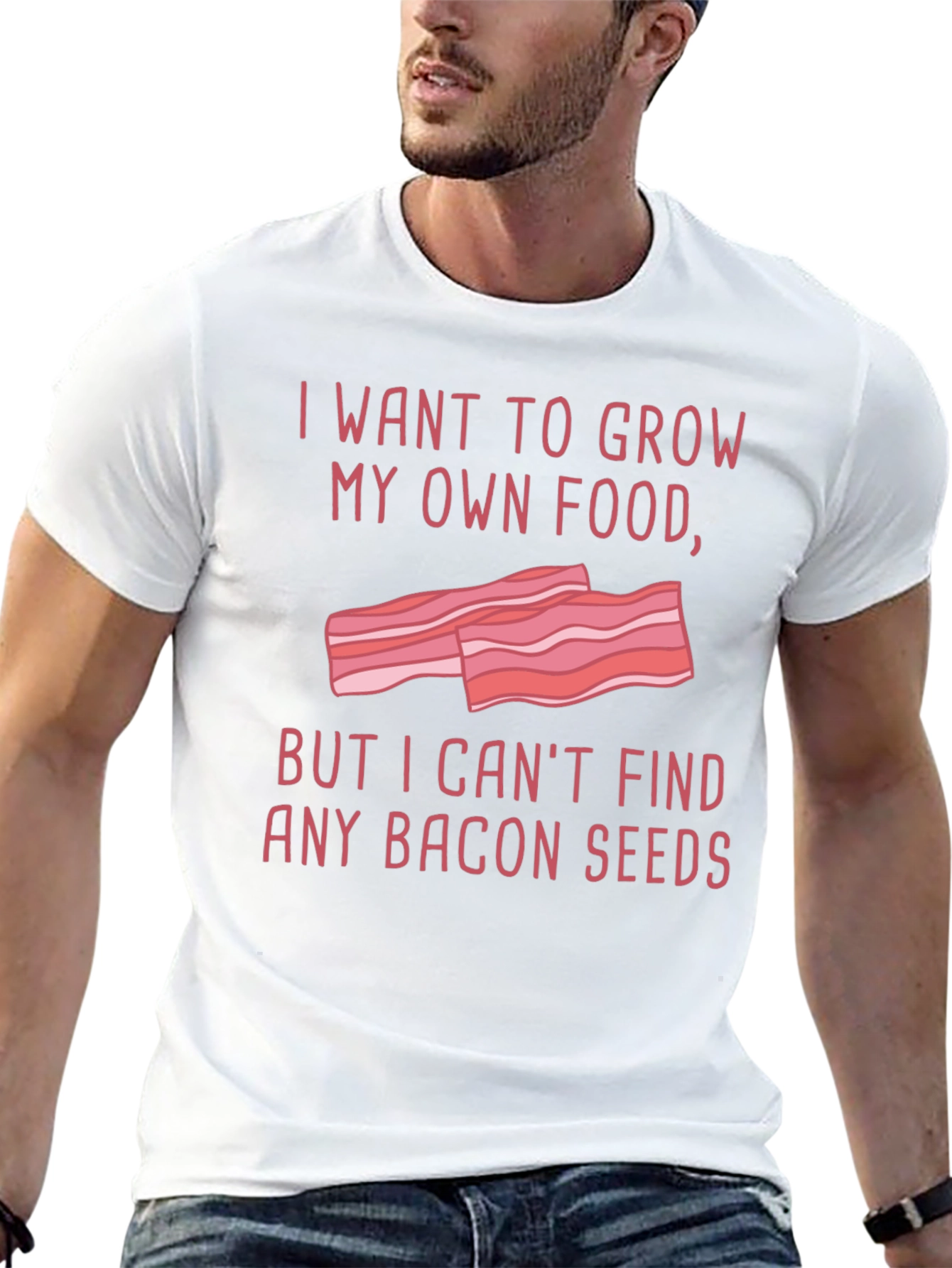 Black Funny Bacon Seeds Graphic T-Shirt view 13