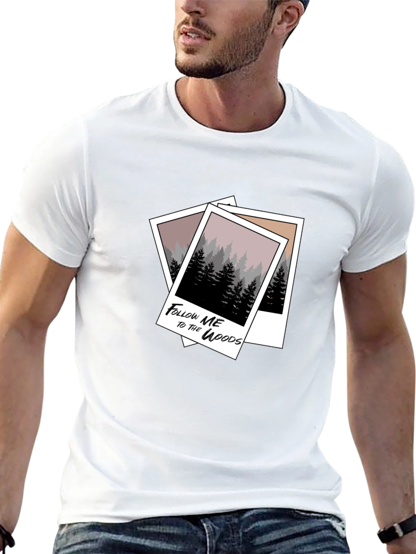 Black Follow Me to the Woods Graphic Tee - Black view 13