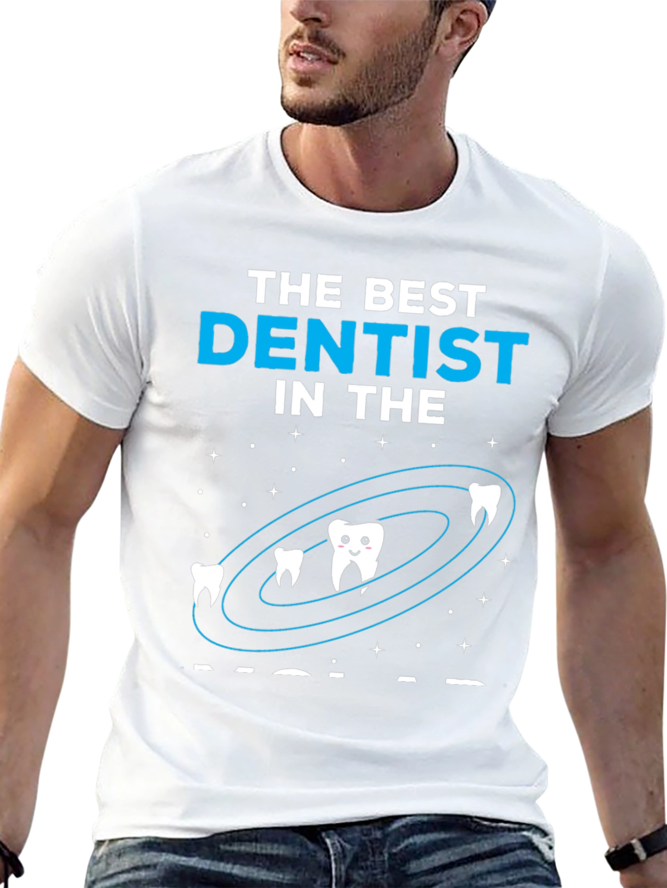 Black Best Dentist in the Galaxy Graphic T-Shirt view 13