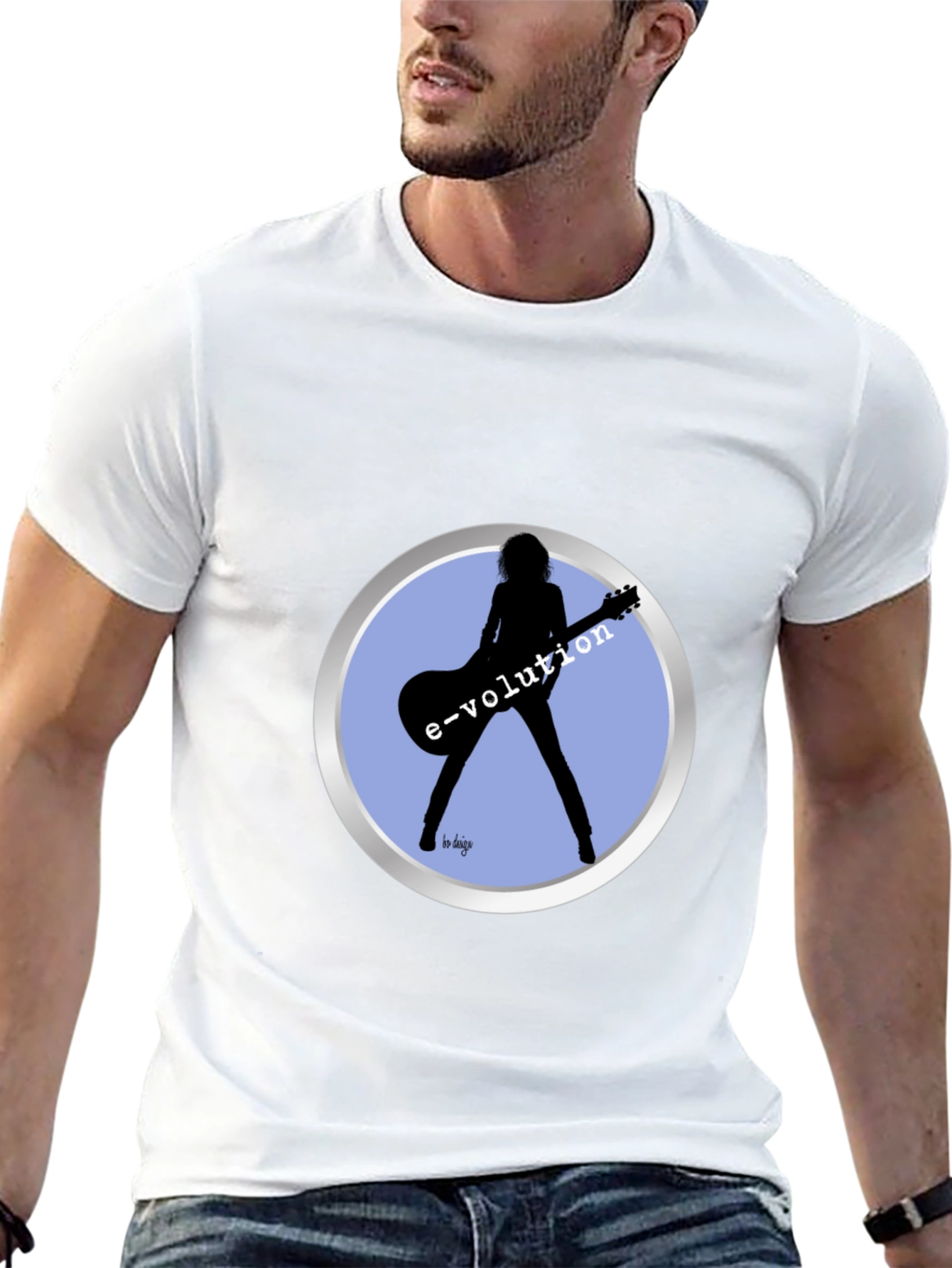 Black E-volution Guitarist Graphic Tee view 13