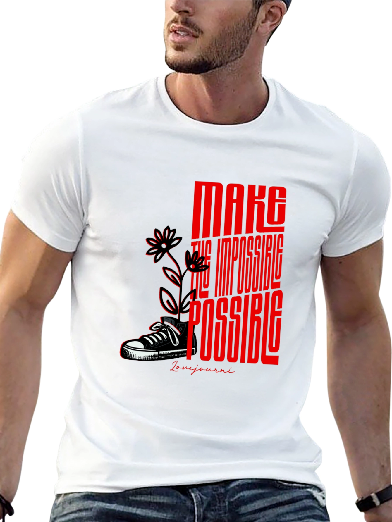 Black Make the Impossible Possible Graphic Tee view 13