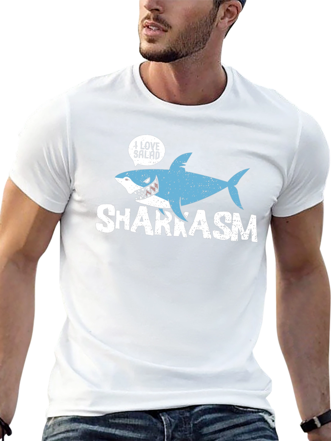 Black Sharkasm I Love Salad Graphic T-Shirt view 13