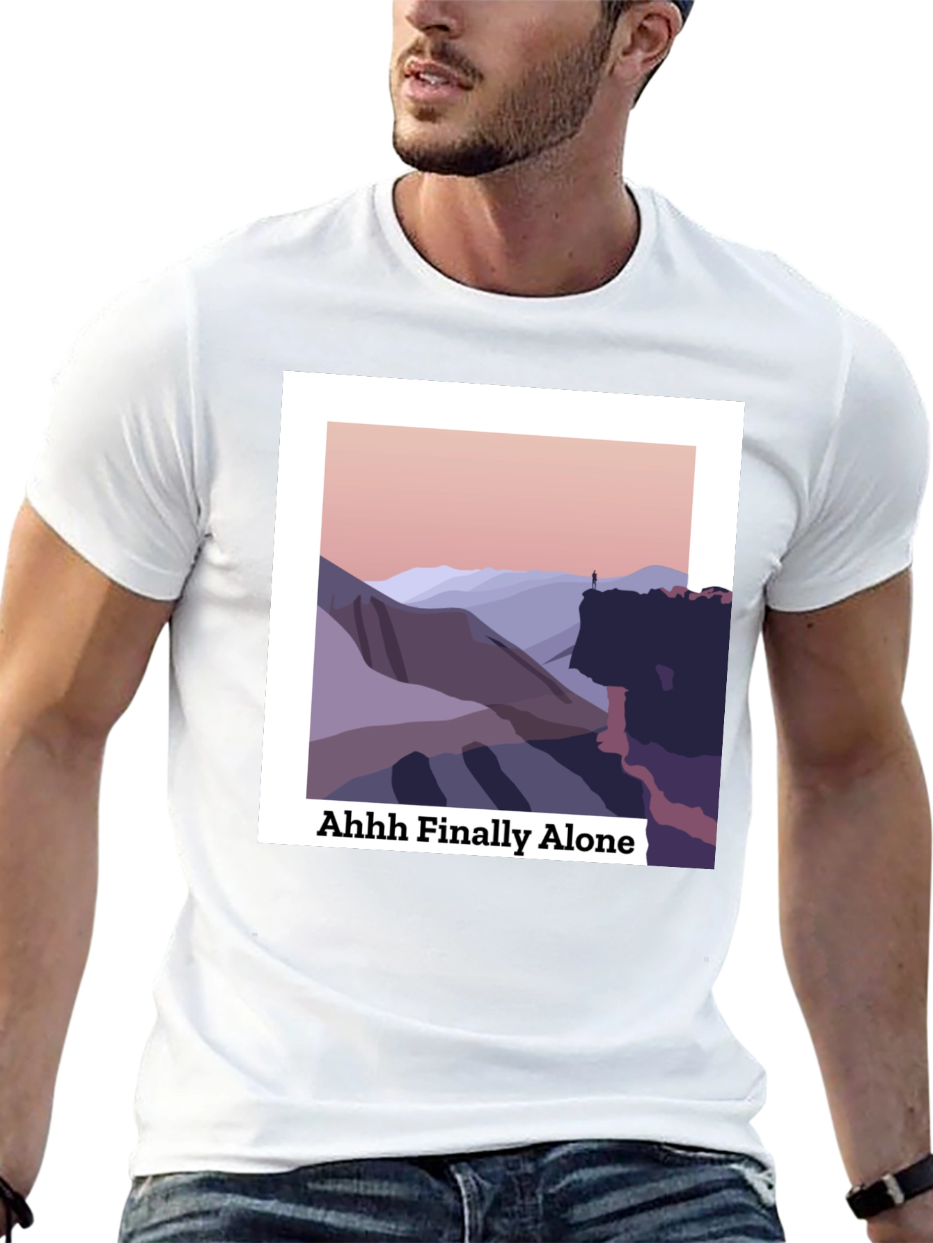 Black Finally Alone Graphic T-Shirt view 13