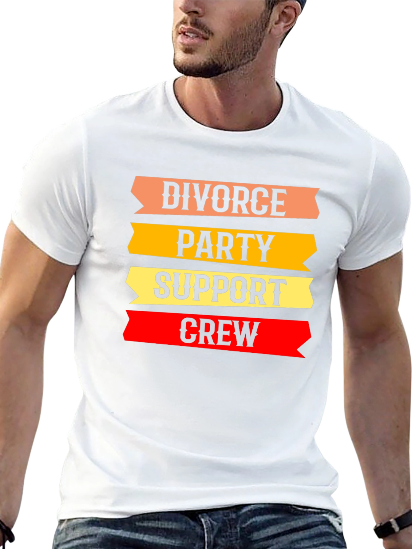 Black Divorce Party Support Crew T-Shirt view 13
