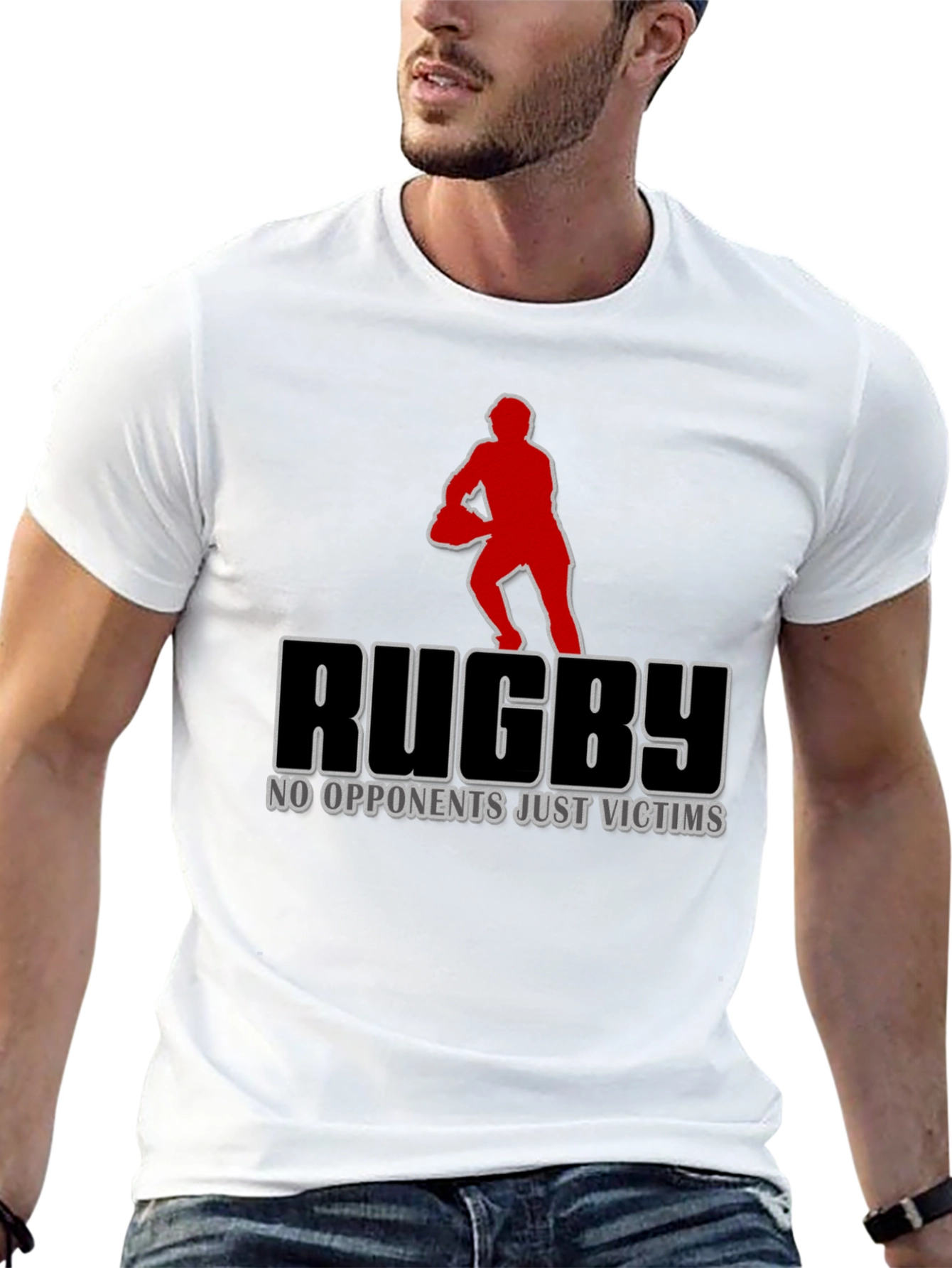 Black Rugby 'No Opponents, Just Victims' Graphic T-Shirt view 13