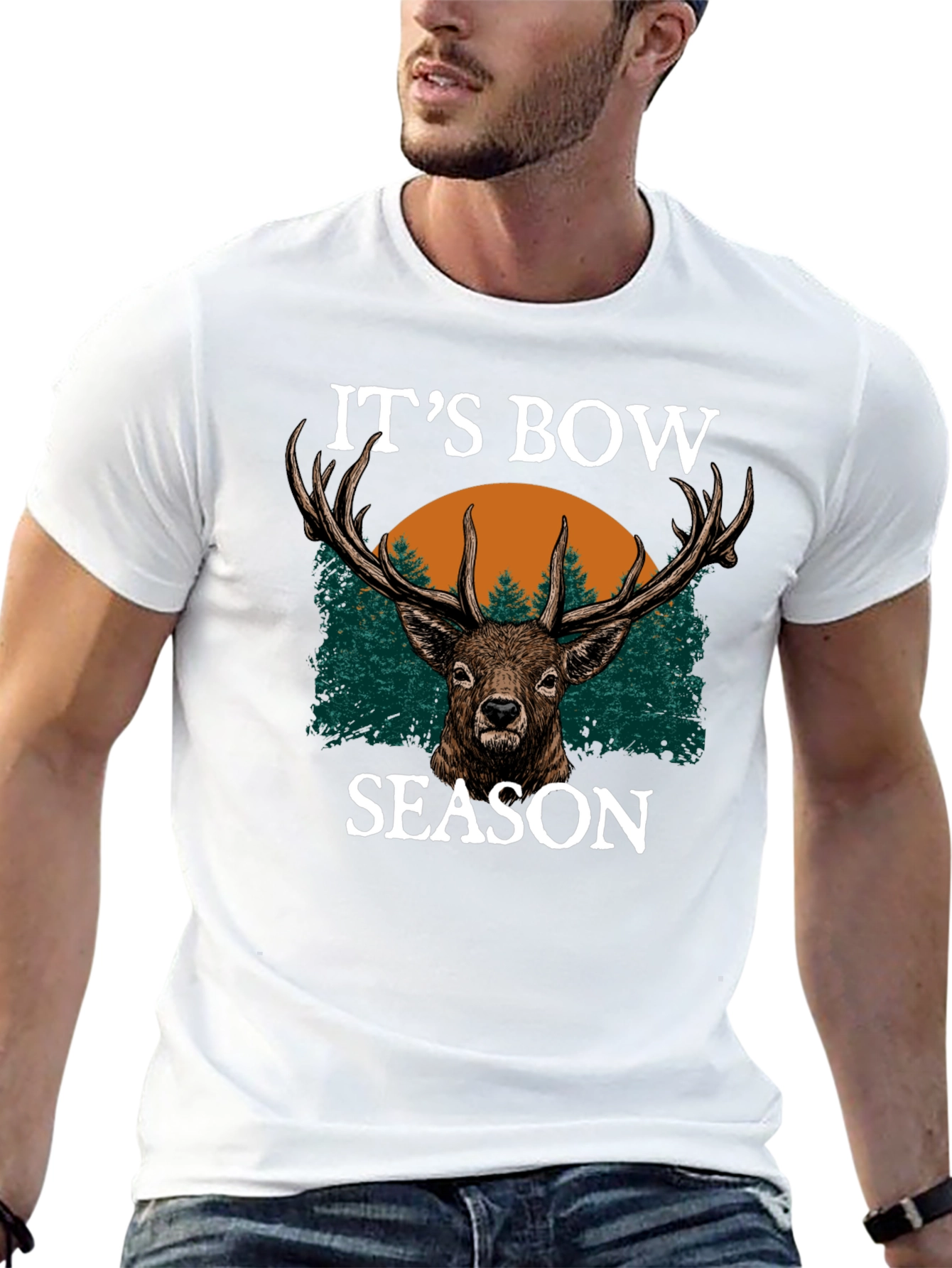 Black It's Bow Season Deer Graphic Tee view 13