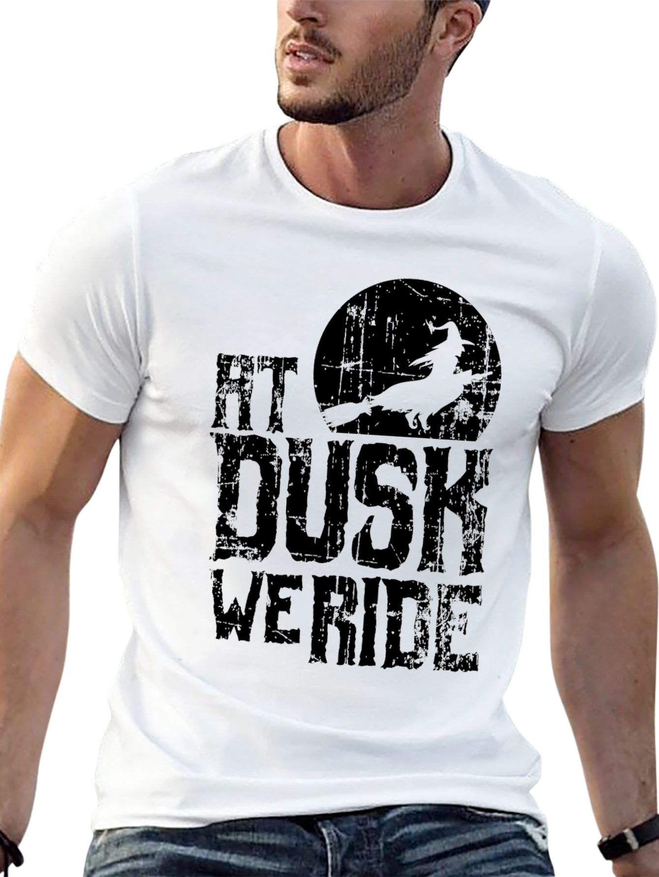 Black At Dusk We Ride T-Shirt - Witch Halloween Tee view 13