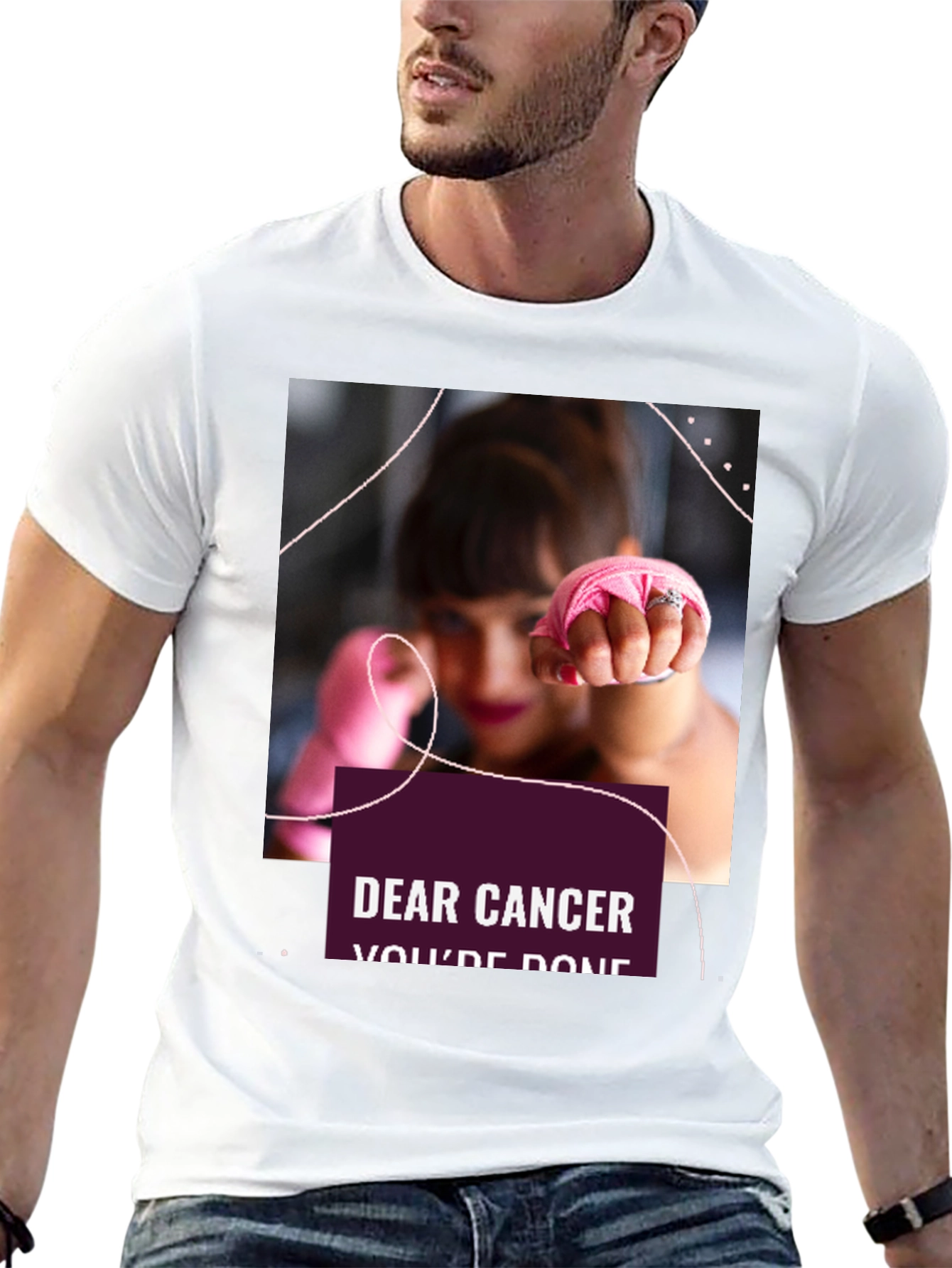 Black Dear Cancer, You're Done Black T-Shirt view 13