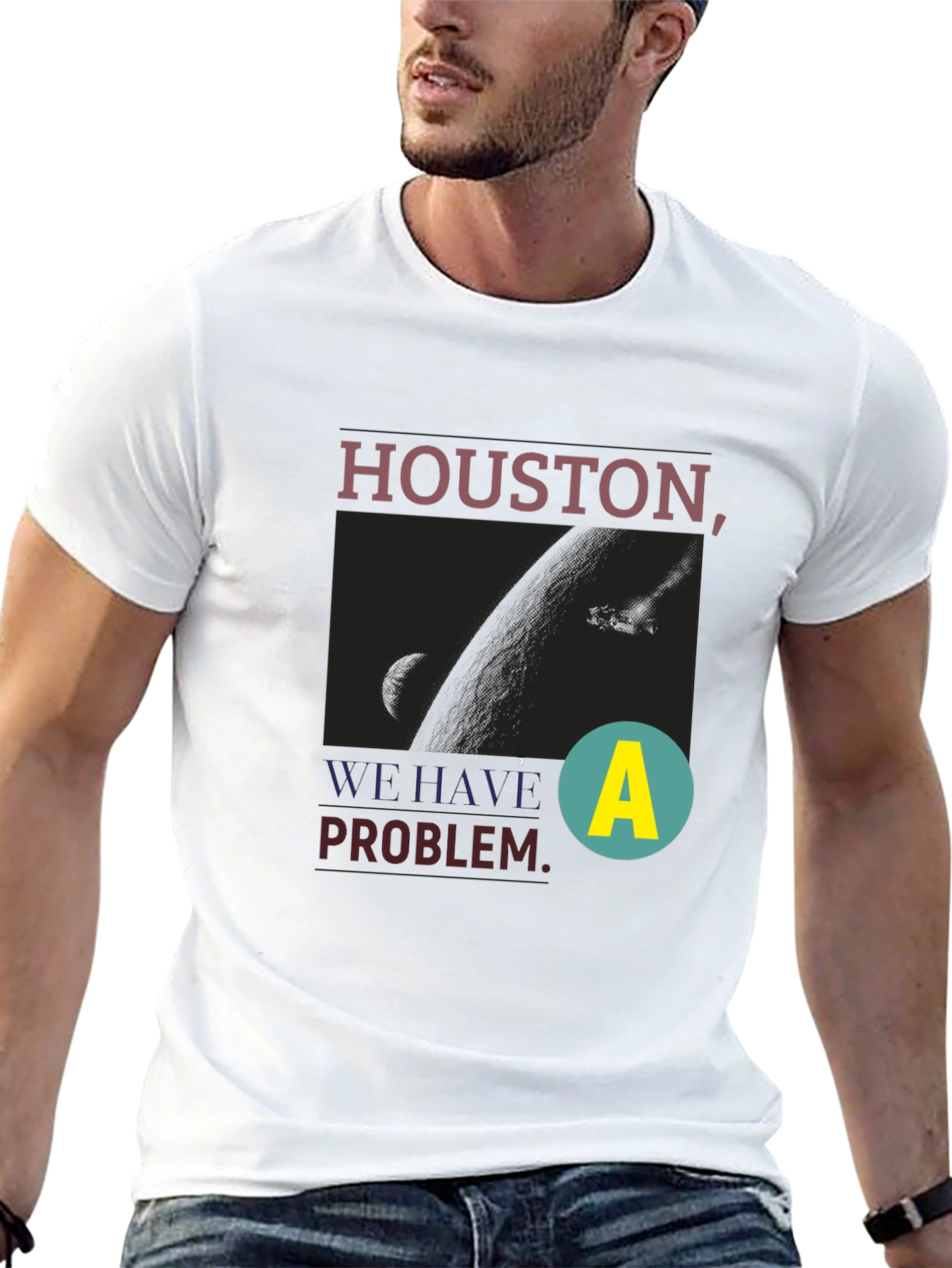 Black Houston We Have a Problem Graphic Tee view 13