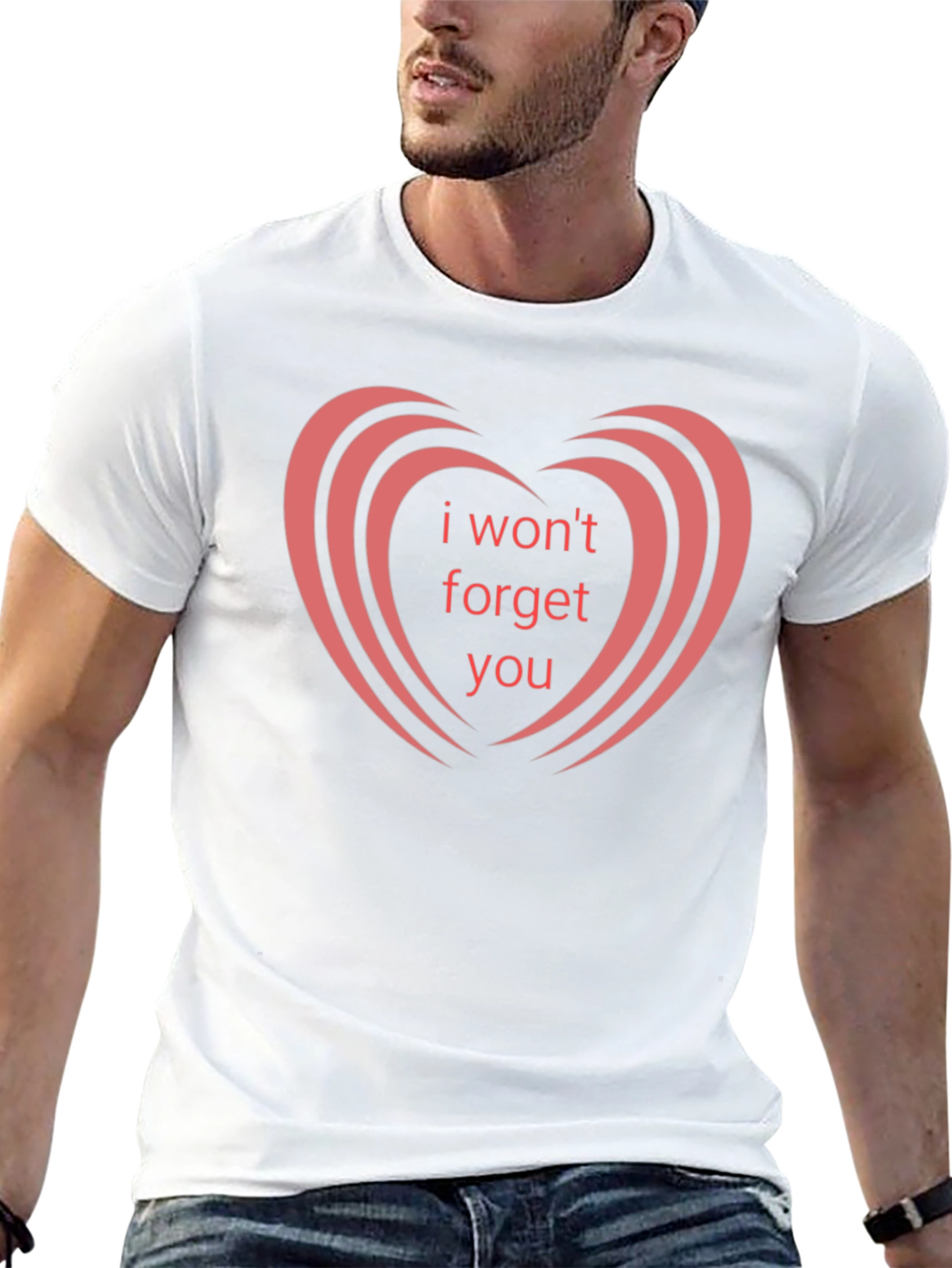 Black I Won't Forget You Graphic Tee - Heart Design view 13