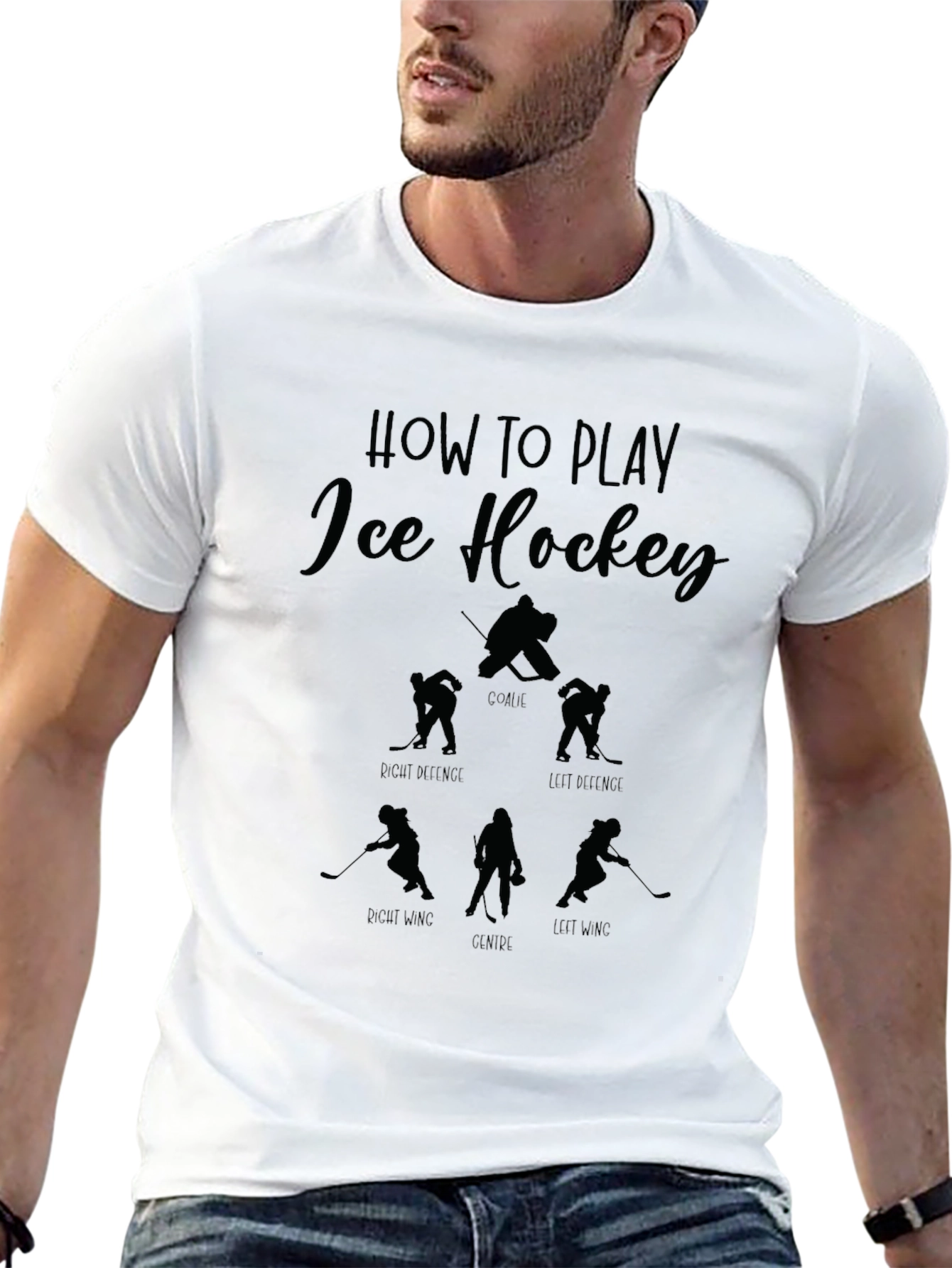 Black Ice Hockey Positions Graphic Tee view 13