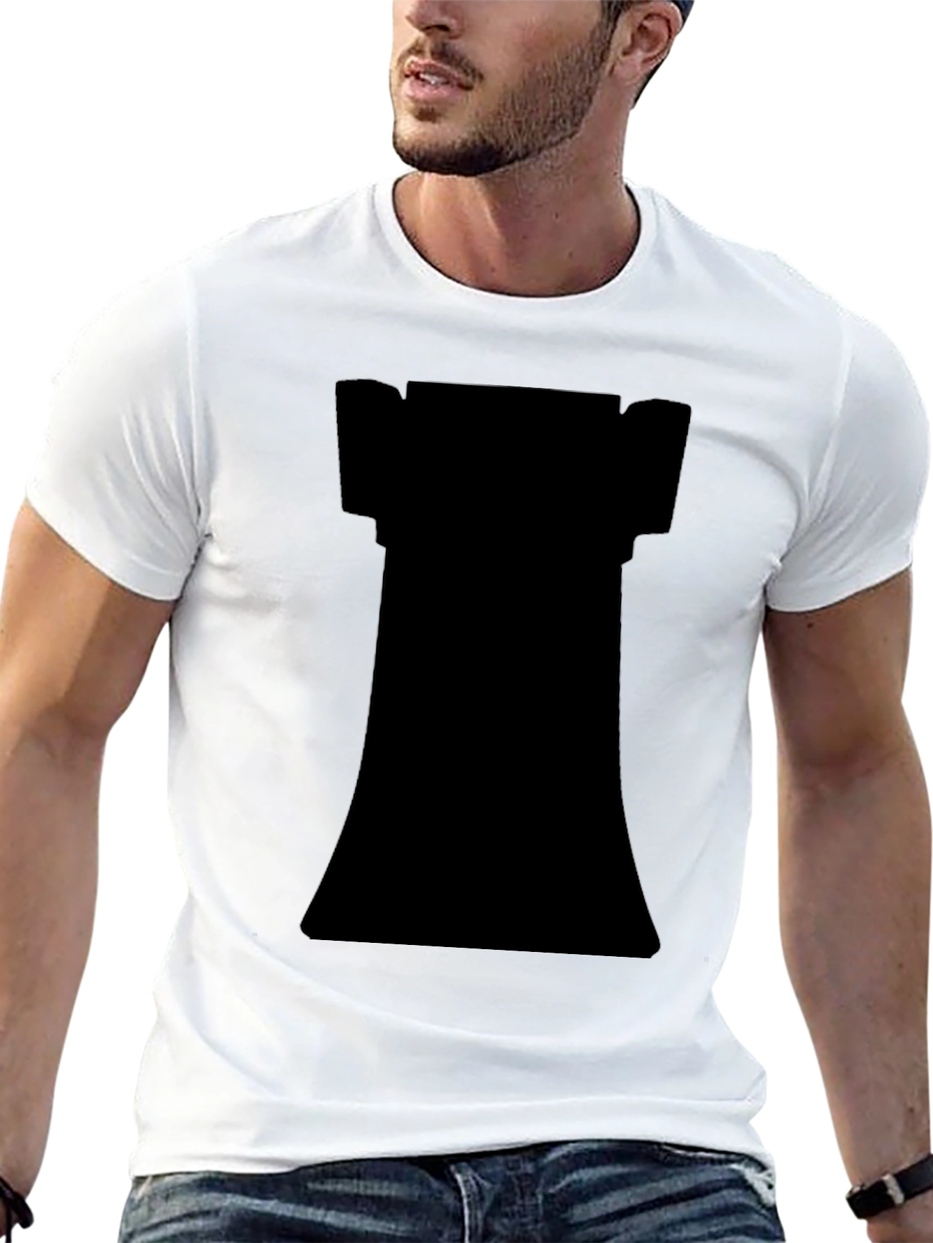 Black Chess Rook Graphic T-Shirt - Black view 13