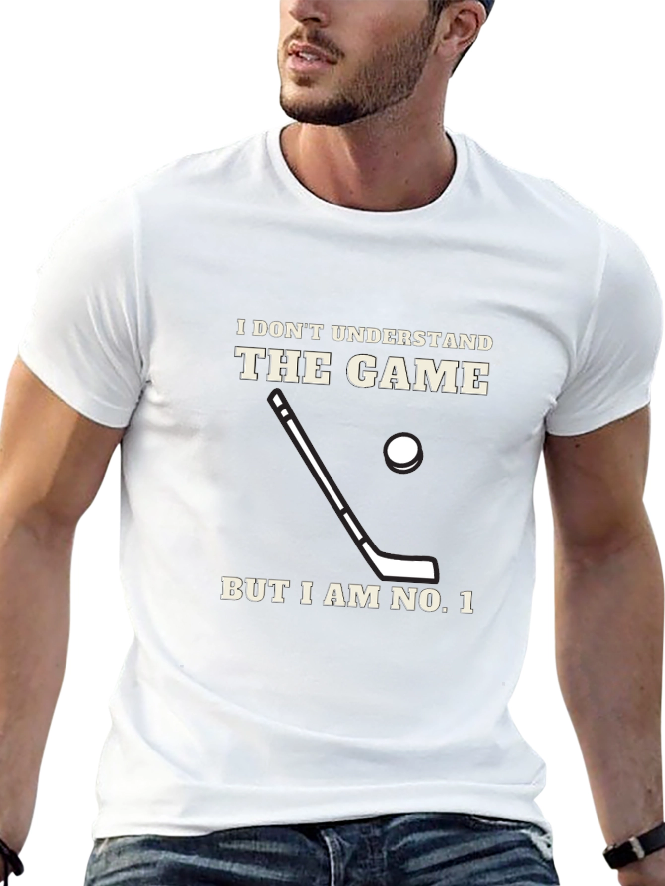 Black Funny Hockey Fan T-Shirt - I Don't Understand But I am No. 1 view 13