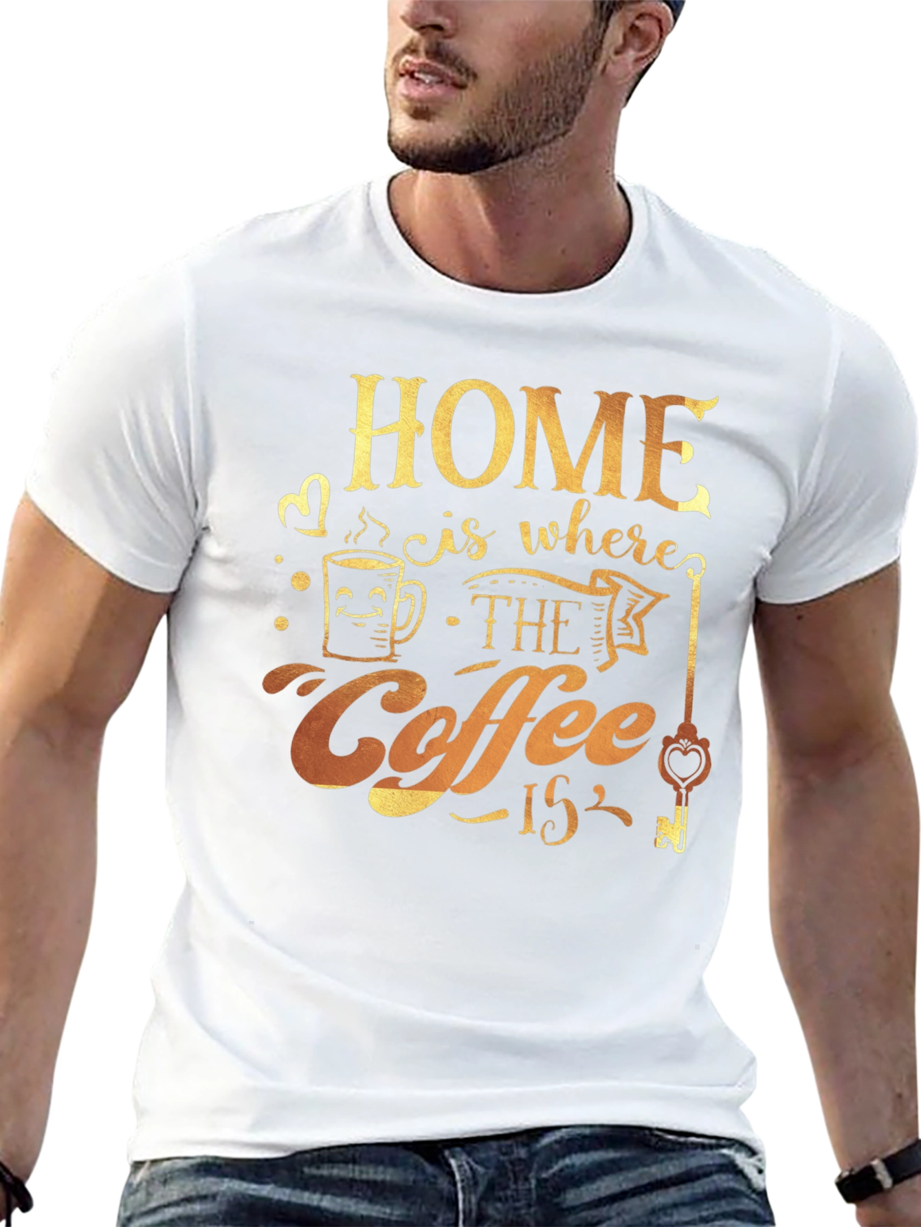 Black Home is Where the Coffee Is T-Shirt view 13