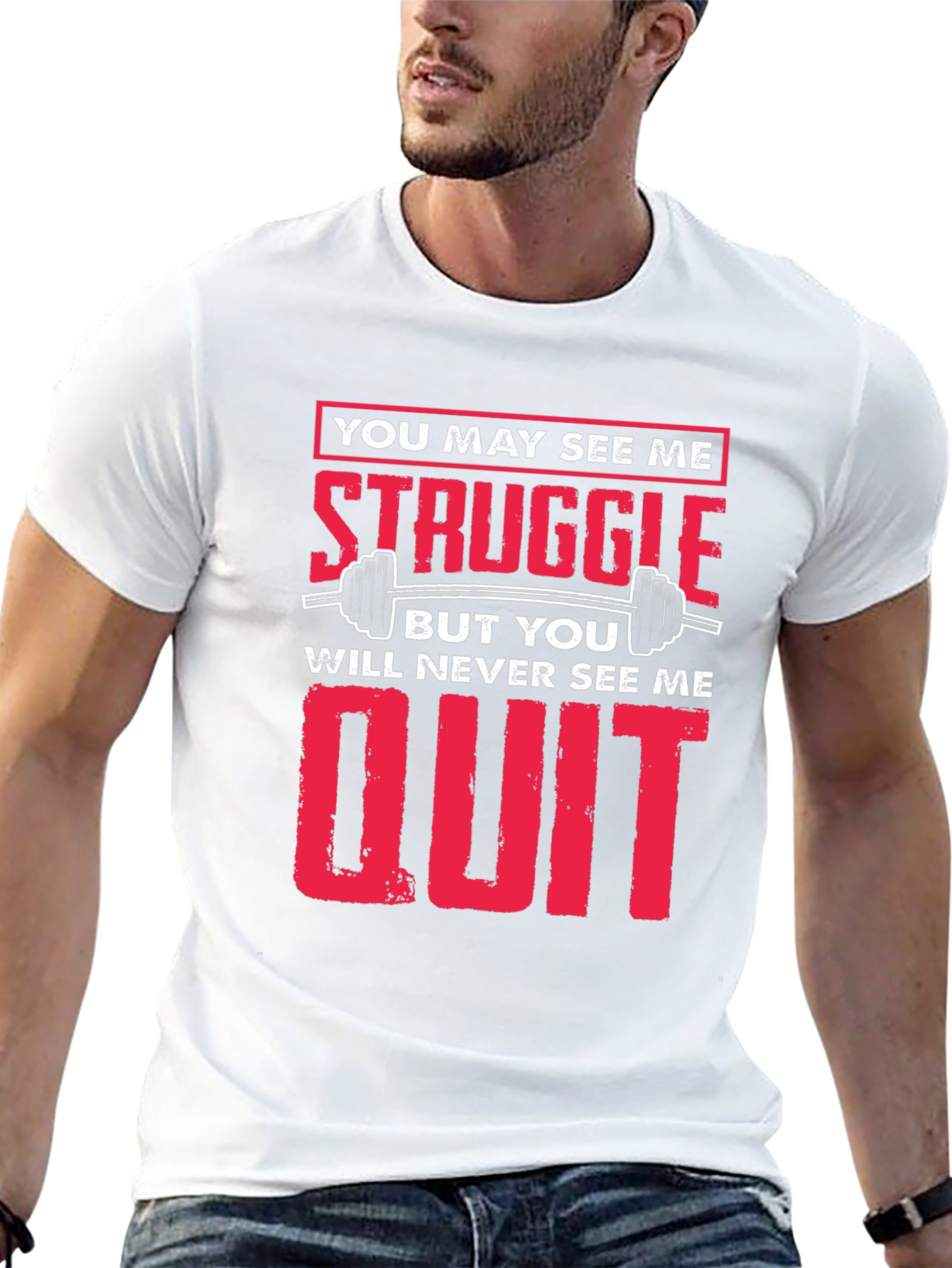 Black Struggle Never Quit Black T-Shirt view 13