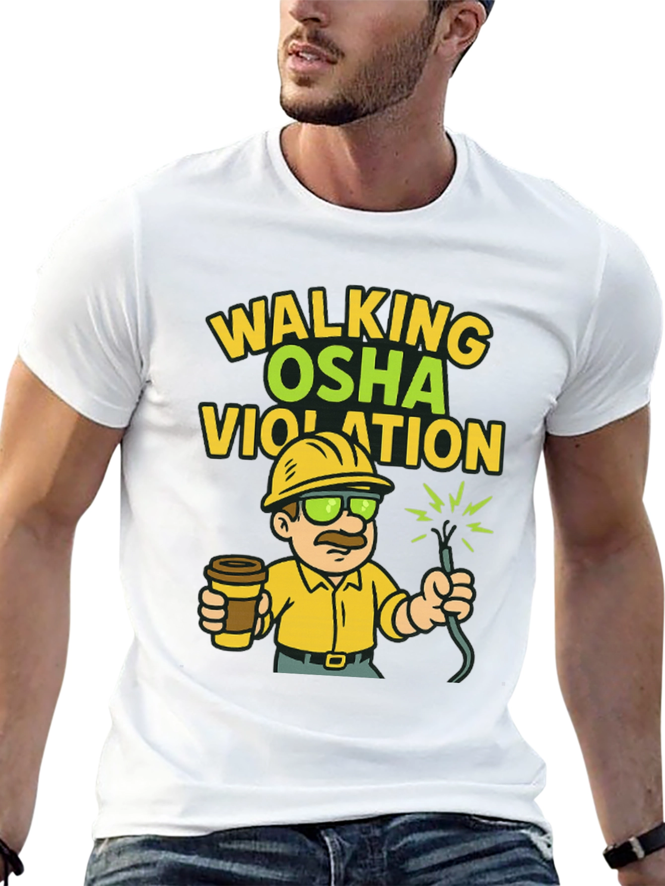 Black Walking OSHA Violation T-Shirt view 13
