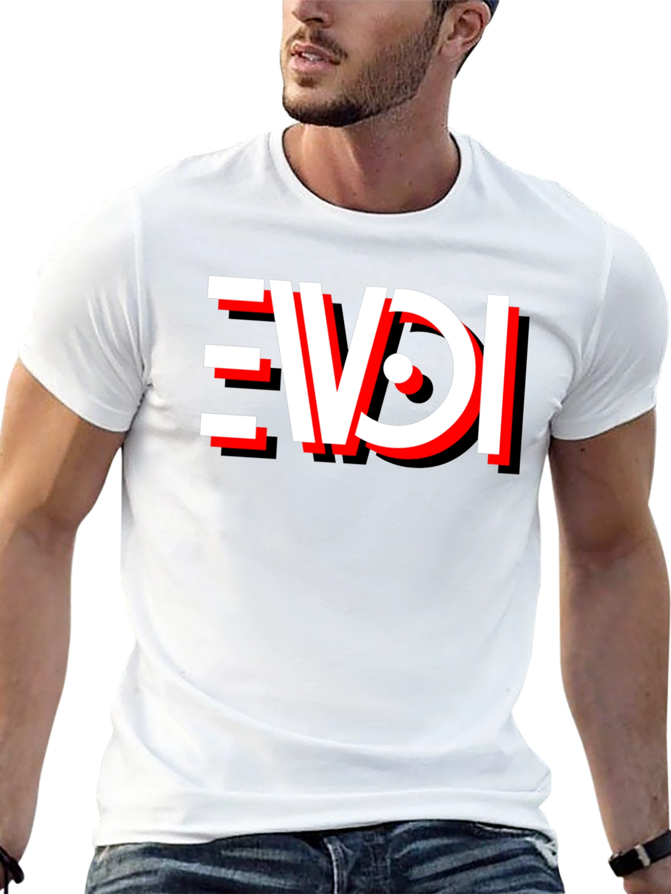 Black EVDI T-Shirt - Bold Graphic Tee view 13