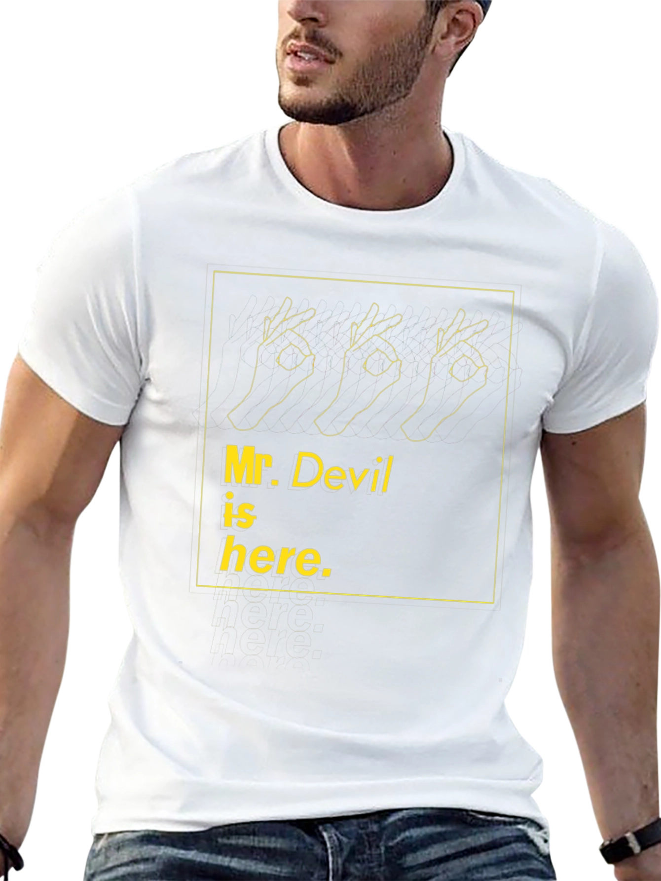 Black Mr. Devil is Here Graphic Tee - Black Cotton view 13