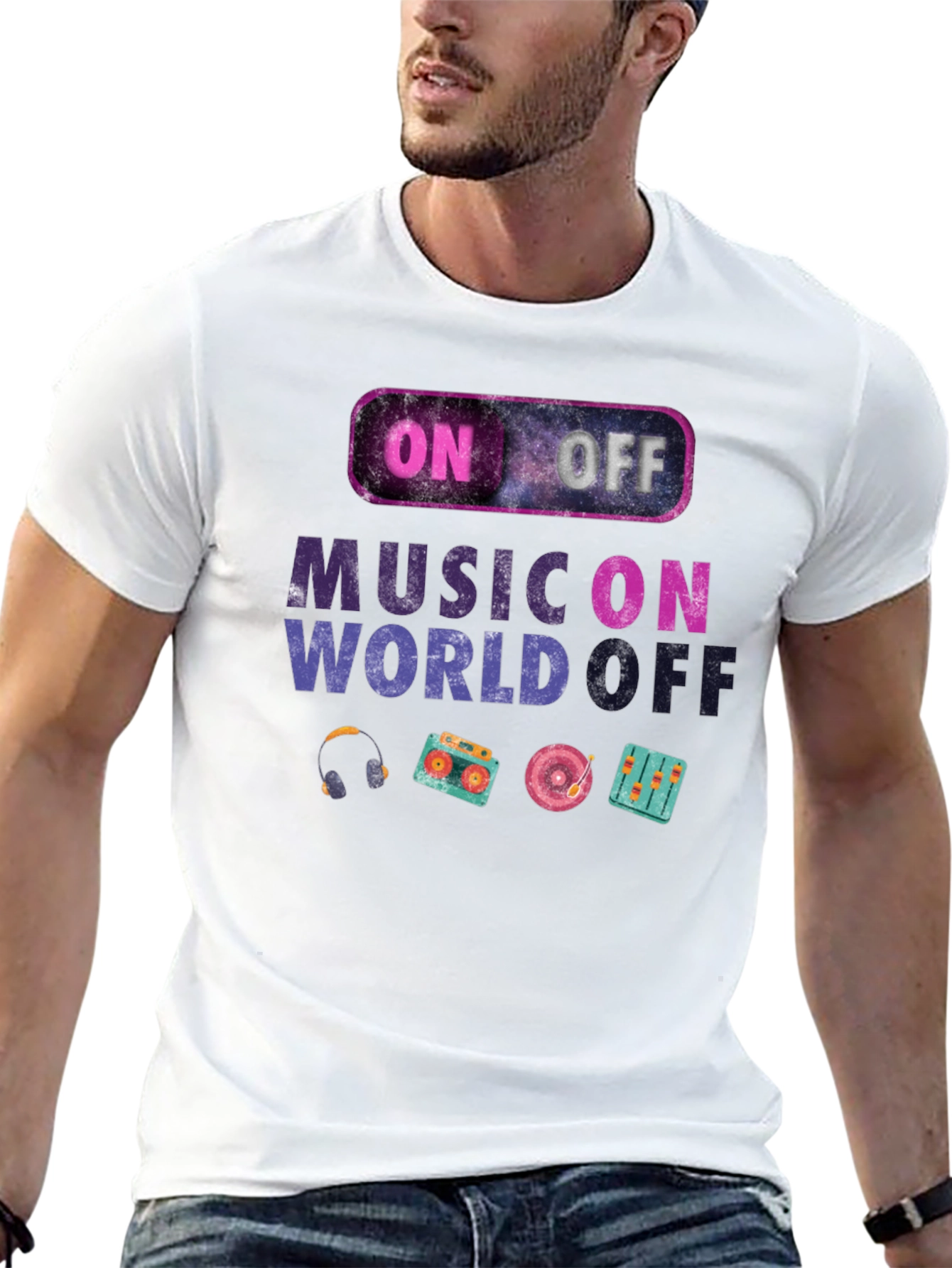 Black Music On World Off Graphic Tee view 13