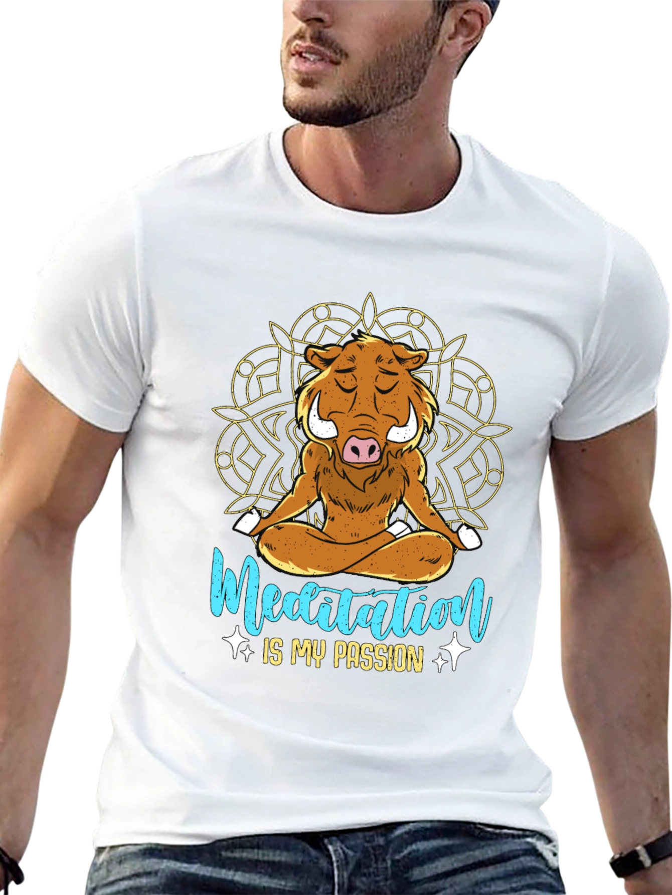 Black Zen Boar Meditation T-Shirt - Relax & Find Your Inner Peace view 13