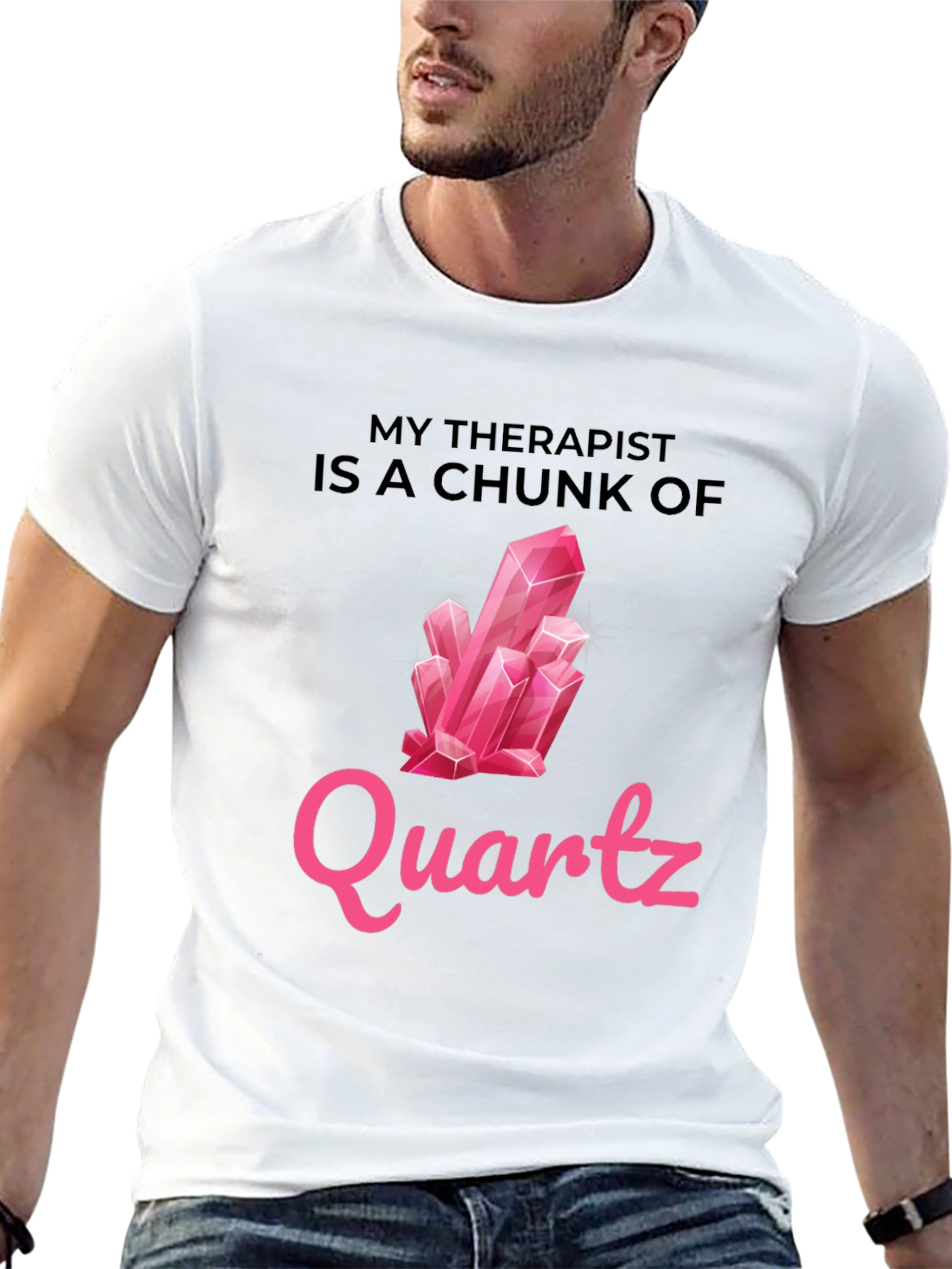 Black My Therapist is a Chunk of Quartz T-Shirt view 13