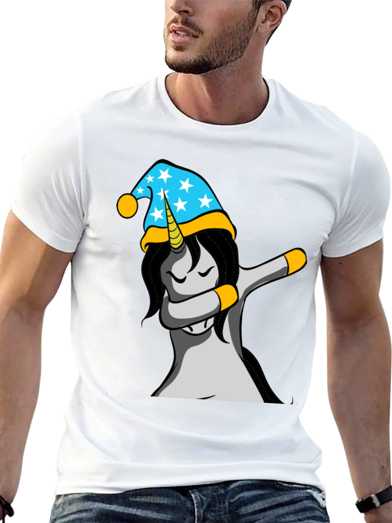 Black Unicorn Dabbing T-Shirt view 13