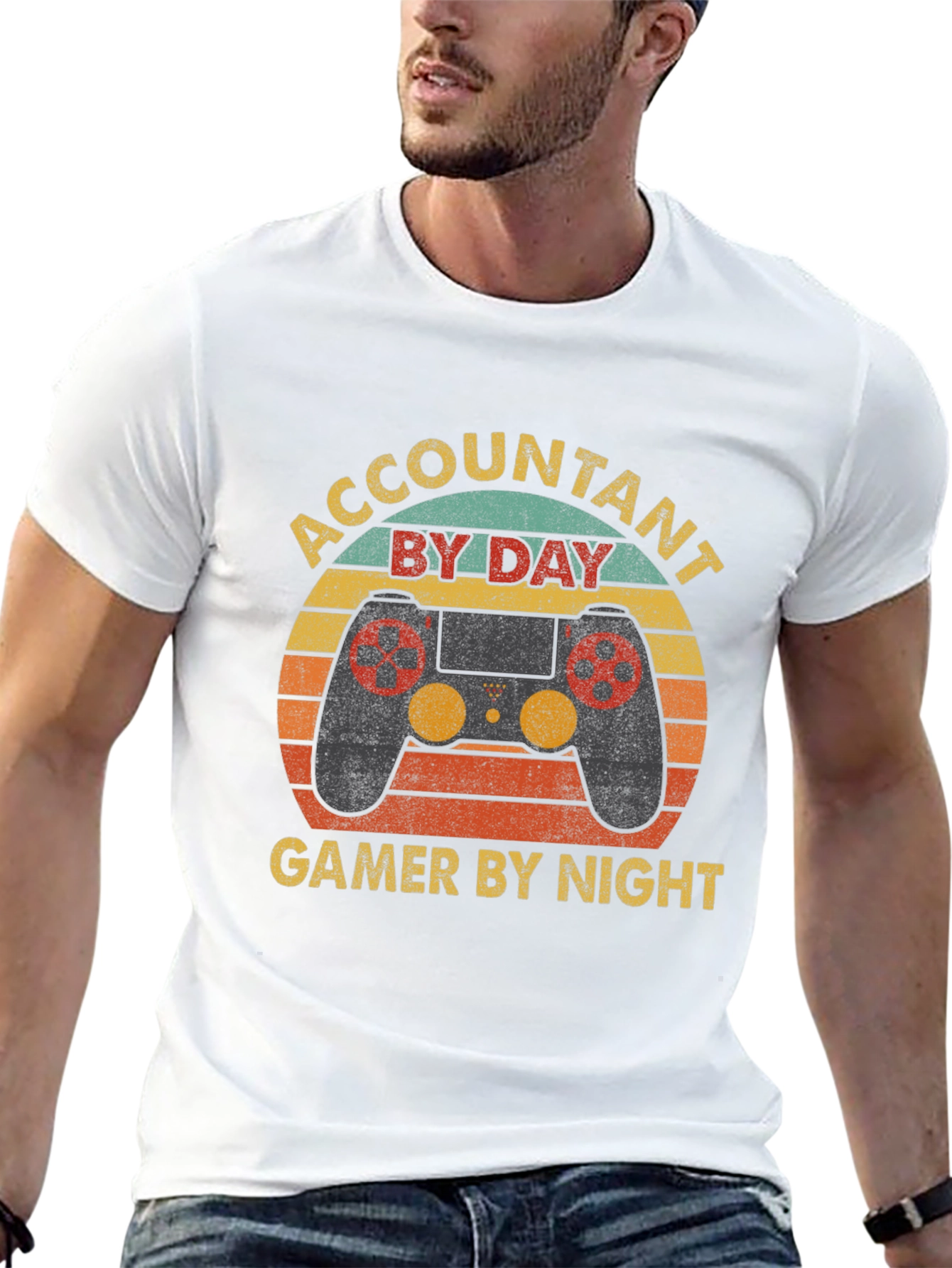 Black Accountant By Day Gamer By Night Black T-Shirt view 13