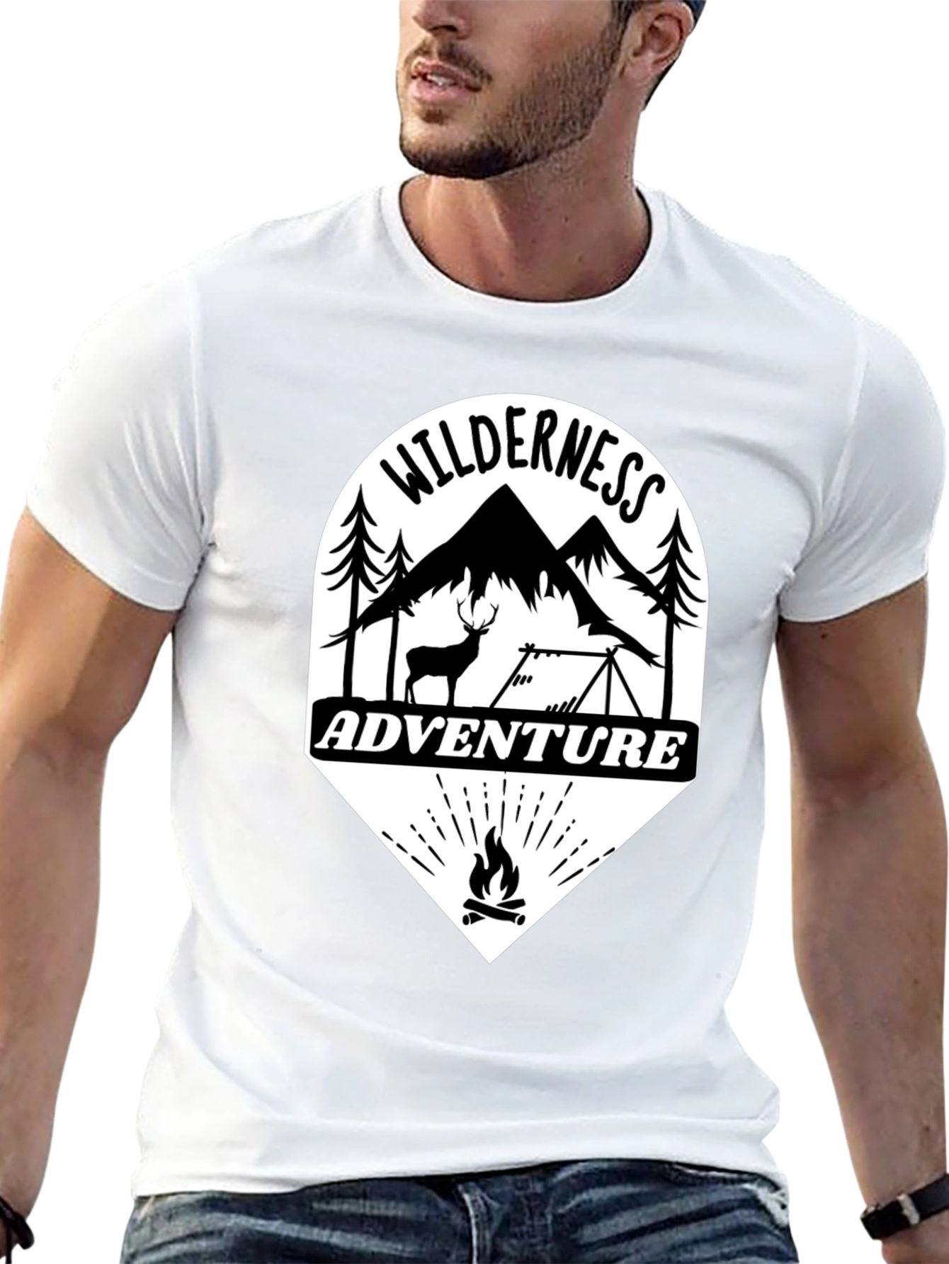 Black Wilderness Adventure Black T-Shirt - Camping & Outdoors view 13