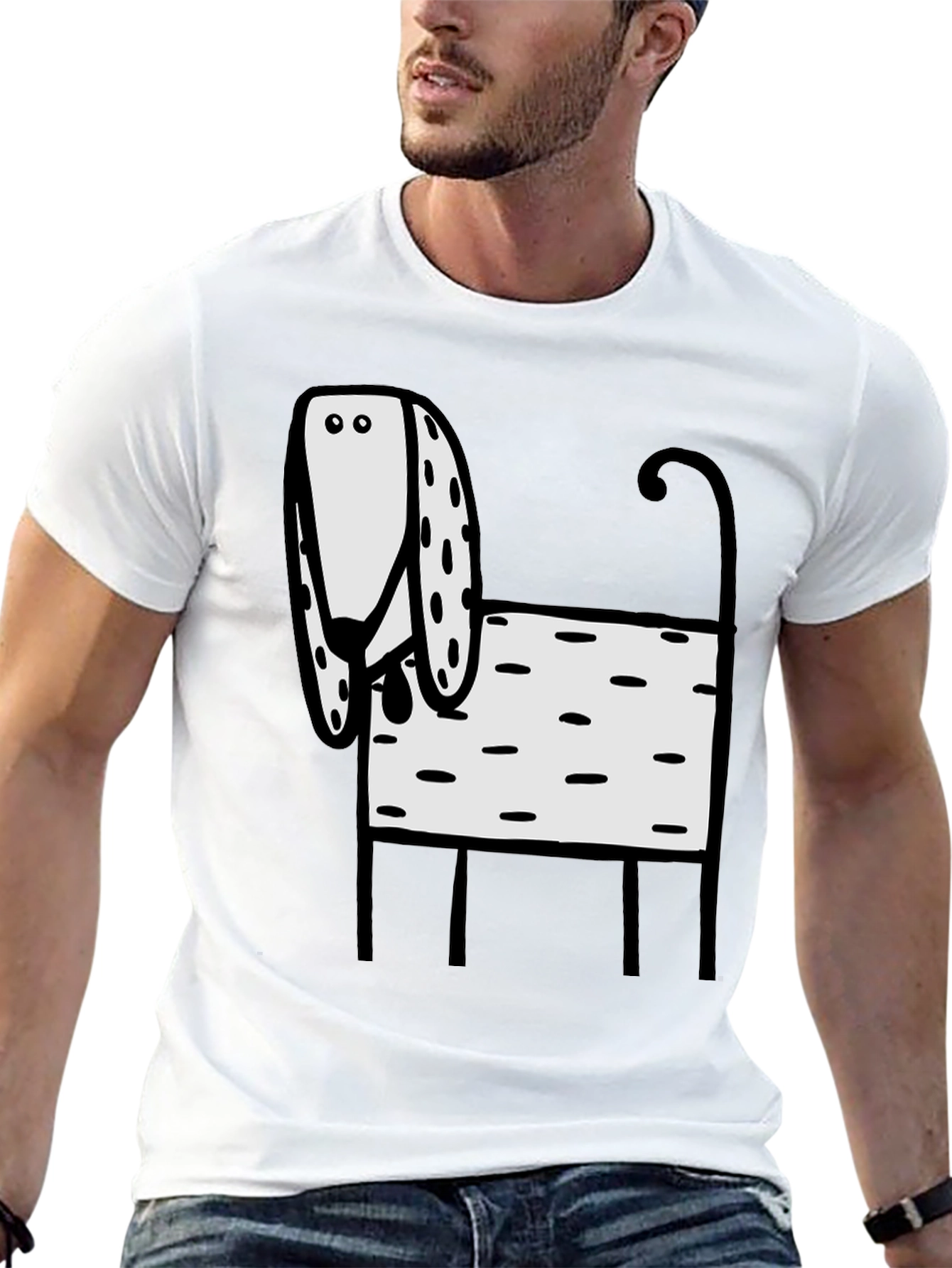 Funny Dog Graphic T-Shirt Black - 13