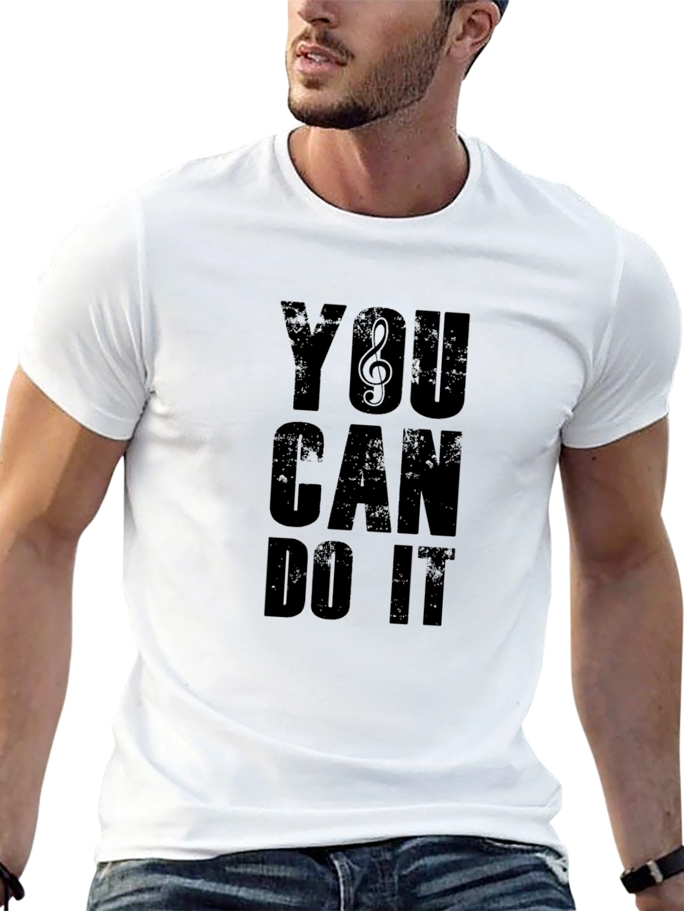 Black Motivational Black T-Shirt - You Can Do It view 13
