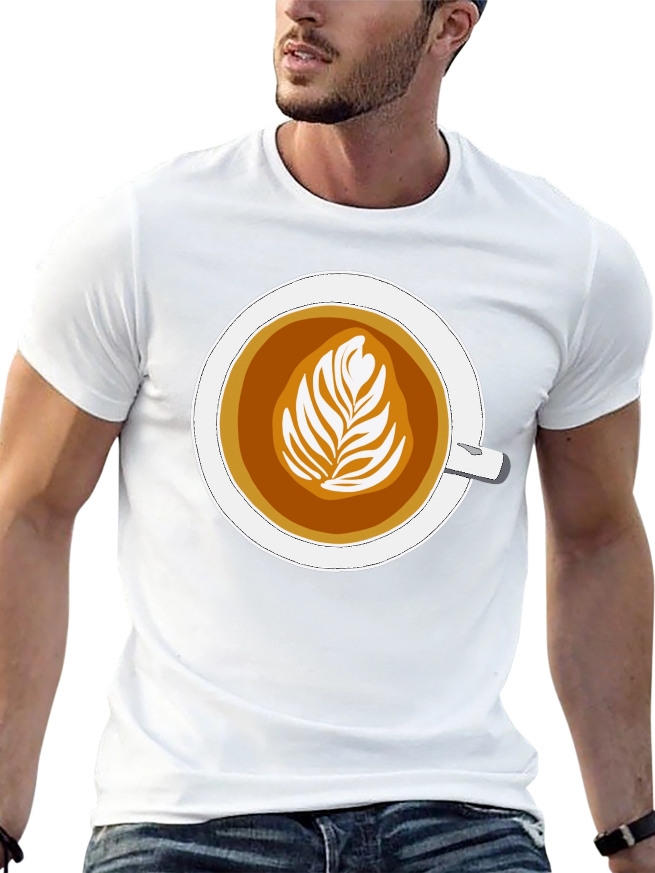 Black Latte Art Graphic Tee - Coffee Lover's Style view 13