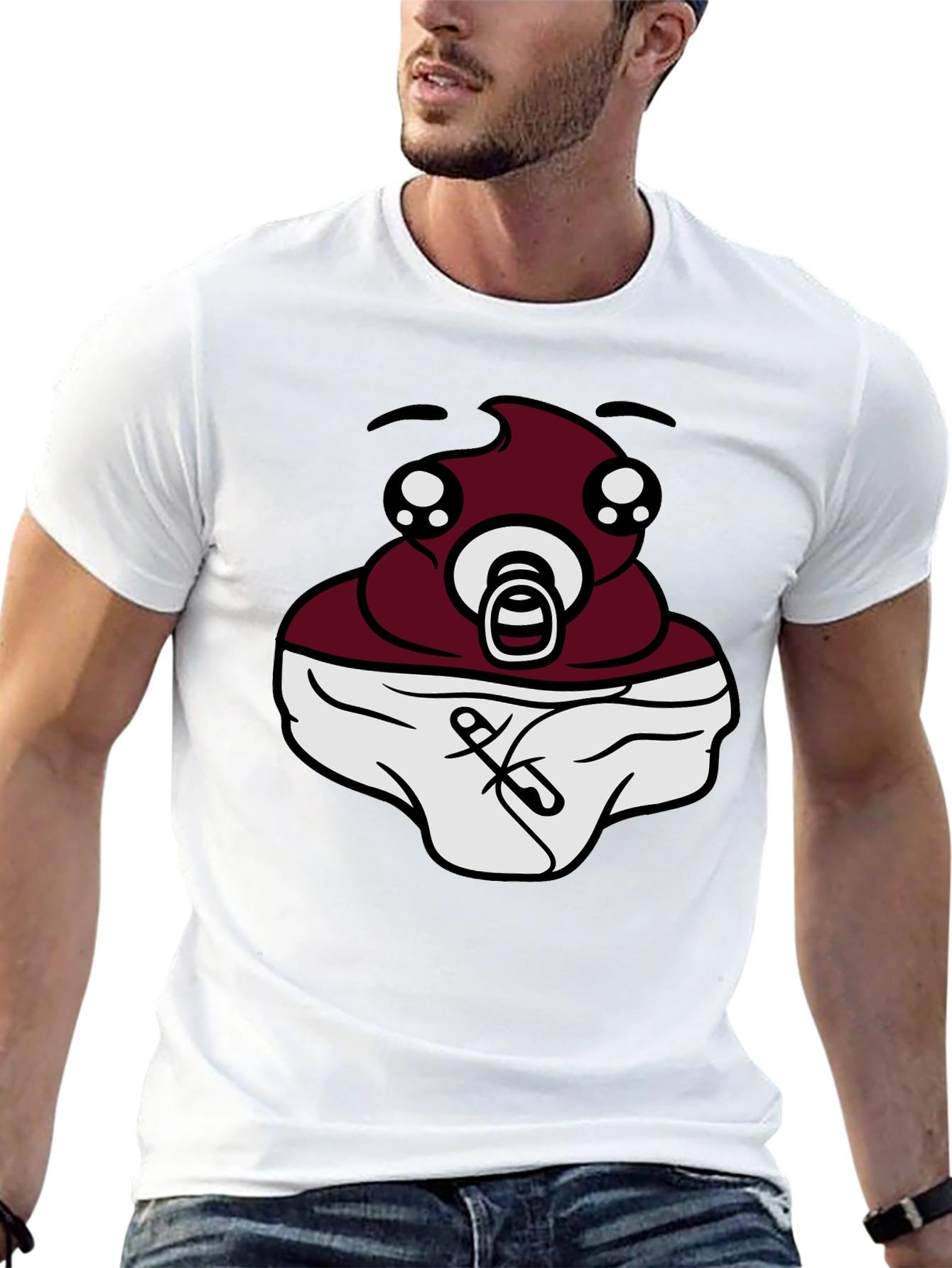 Black Baby Poop Emoji Black T-Shirt - Funny Graphic Tee view 13