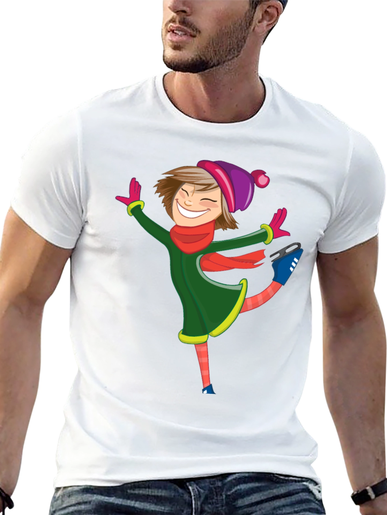 Black Skating Girl Graphic Tee - Black Cotton Blend Shirt view 13