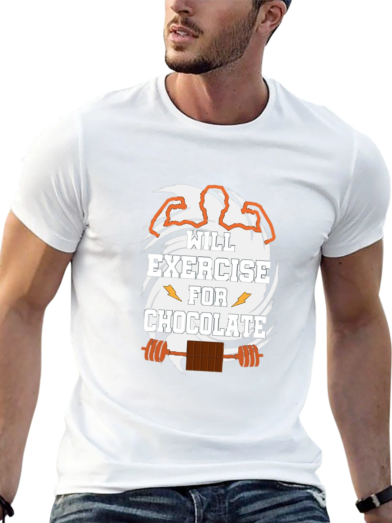 Black Exercise for Chocolate Black Graphic T-Shirt view 13