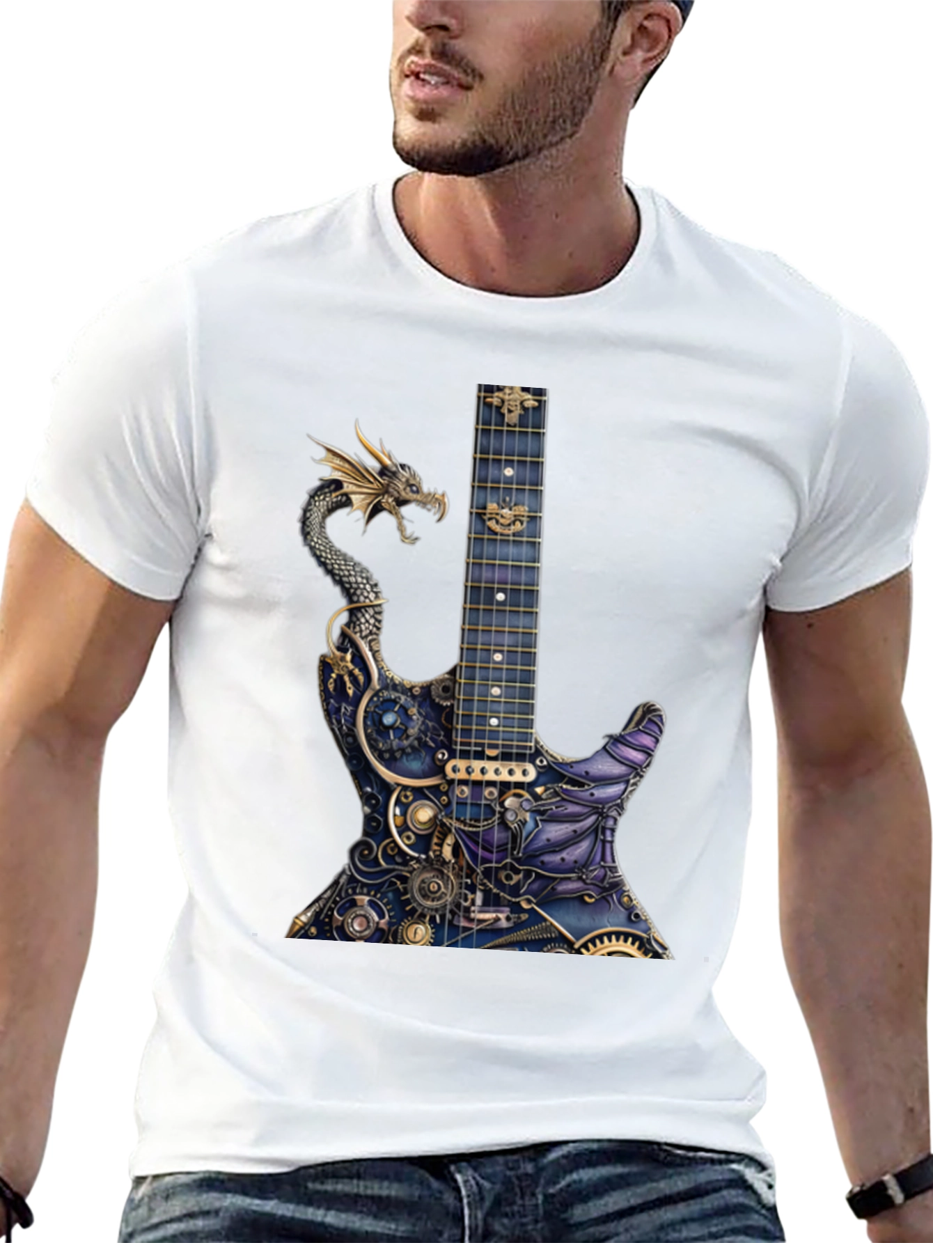 Black Dragon Gear Guitar Graphic Tee - Black view 13