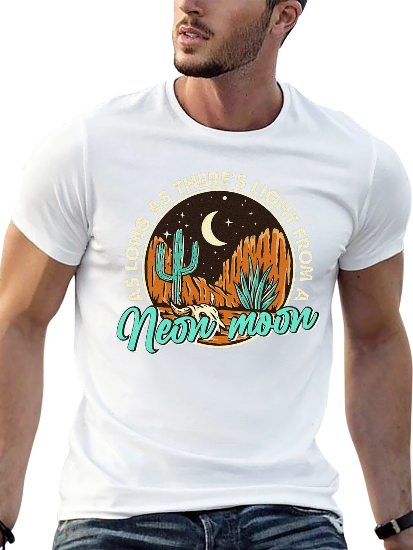 Black Neon Moon Desert Graphic Tee view 13