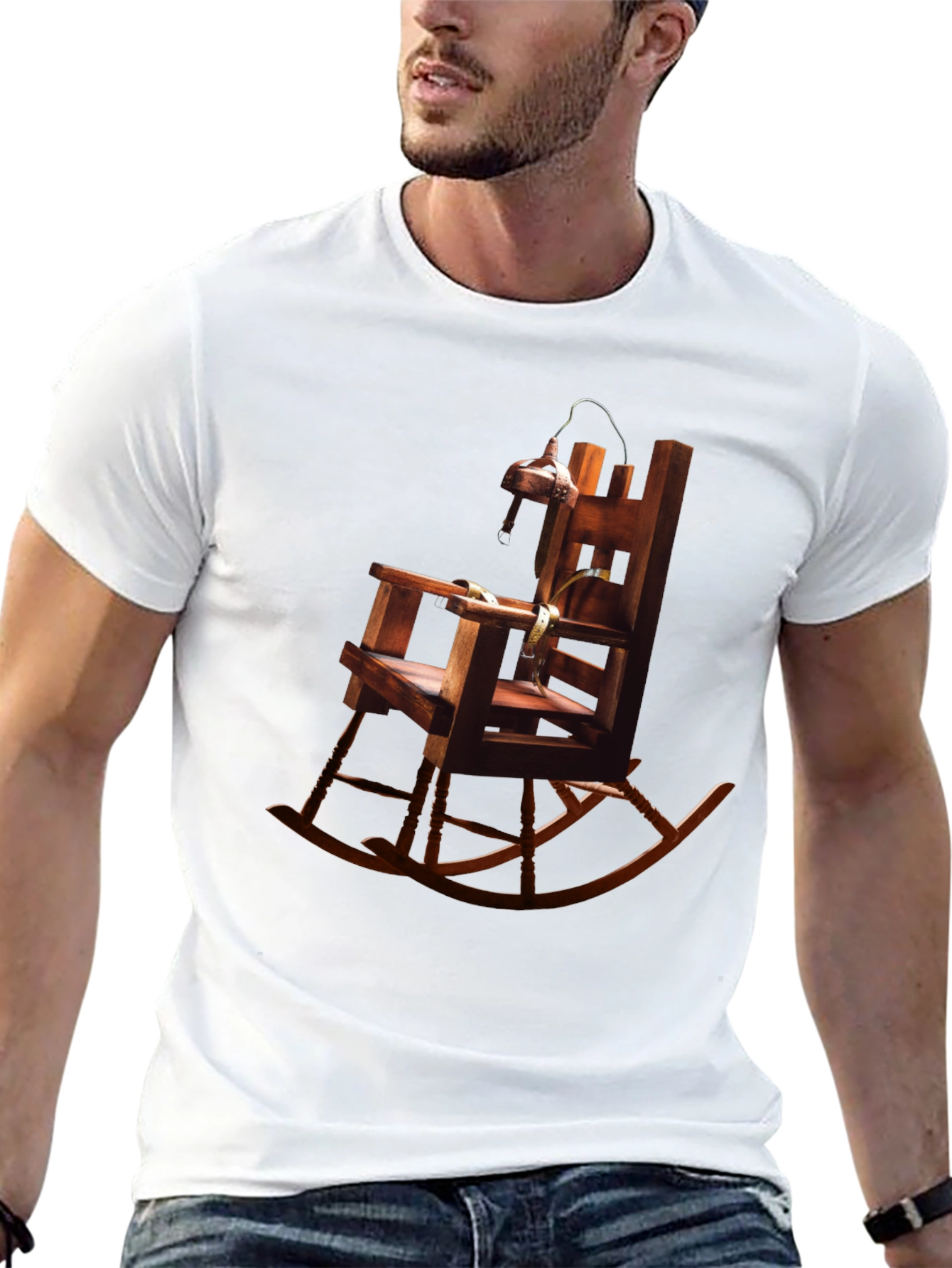 Black Electric Chair Graphic Tee view 13