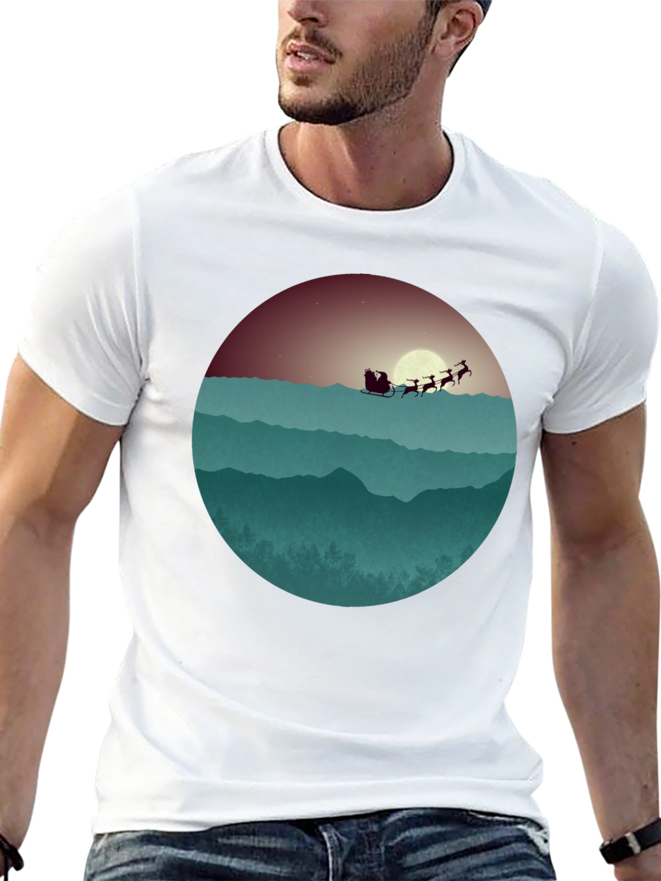 Santa's Sleigh Graphic Tee - Holiday Style - 13