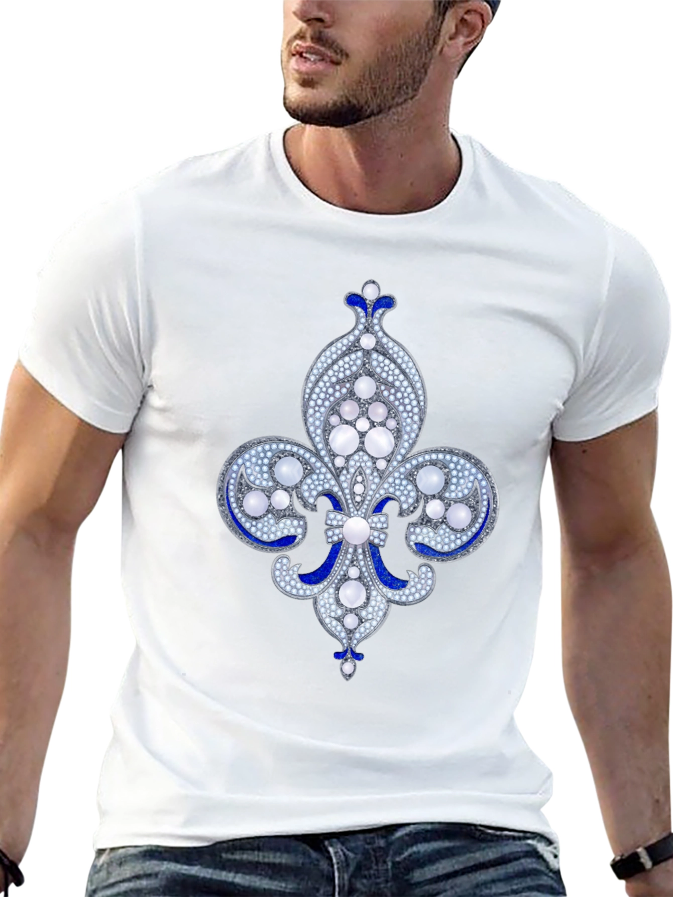 Black Elegant Fleur-de-lis Graphic Tee - Black view 13