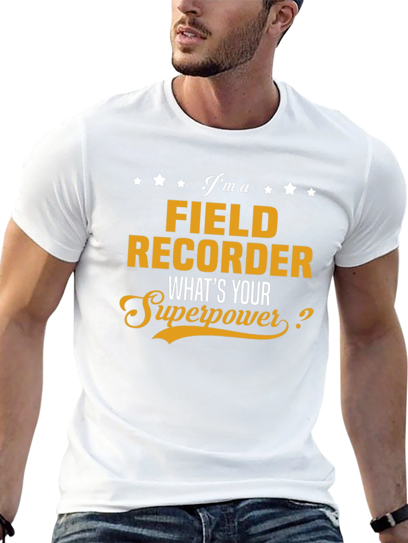 Black Field Recorder Superpower T-Shirt view 13