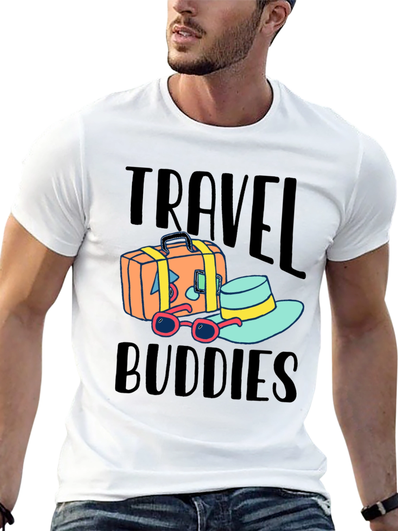 Black Travel Buddies T-Shirt view 13