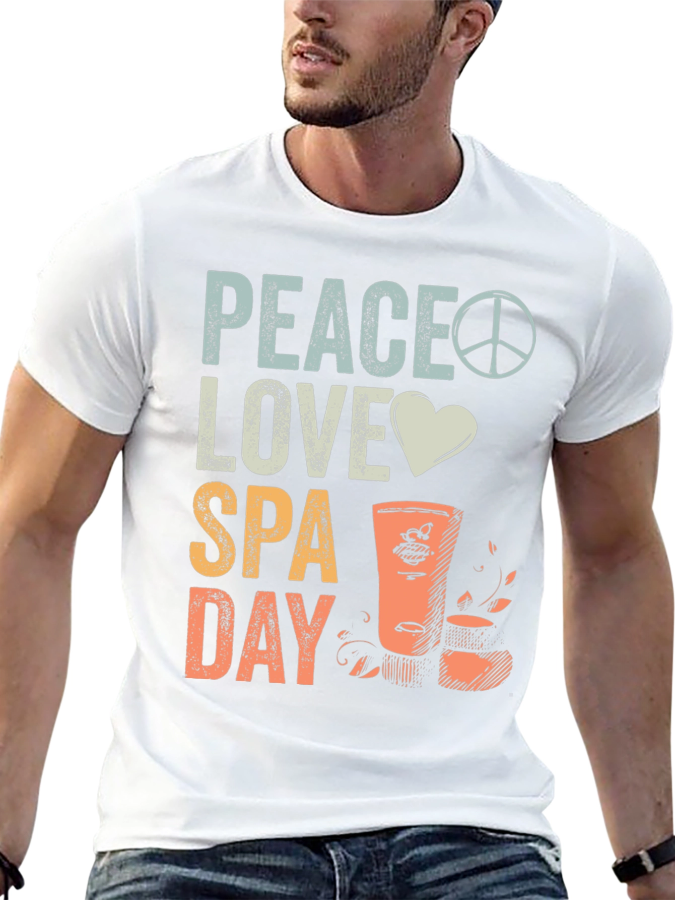 Black Peace Love Spa Day Graphic Tee view 13