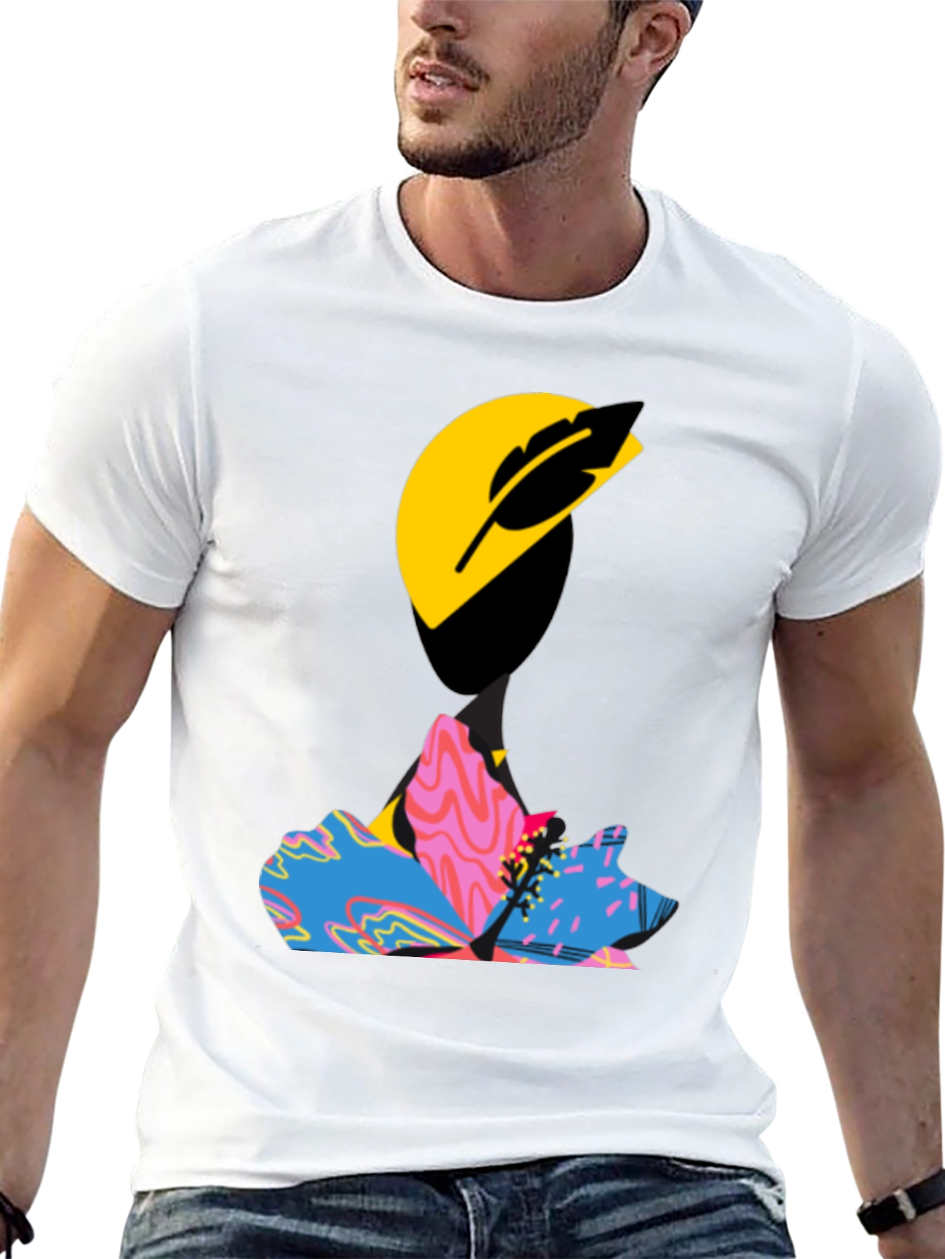 Black Abstract Graphic Print Black T-Shirt view 13