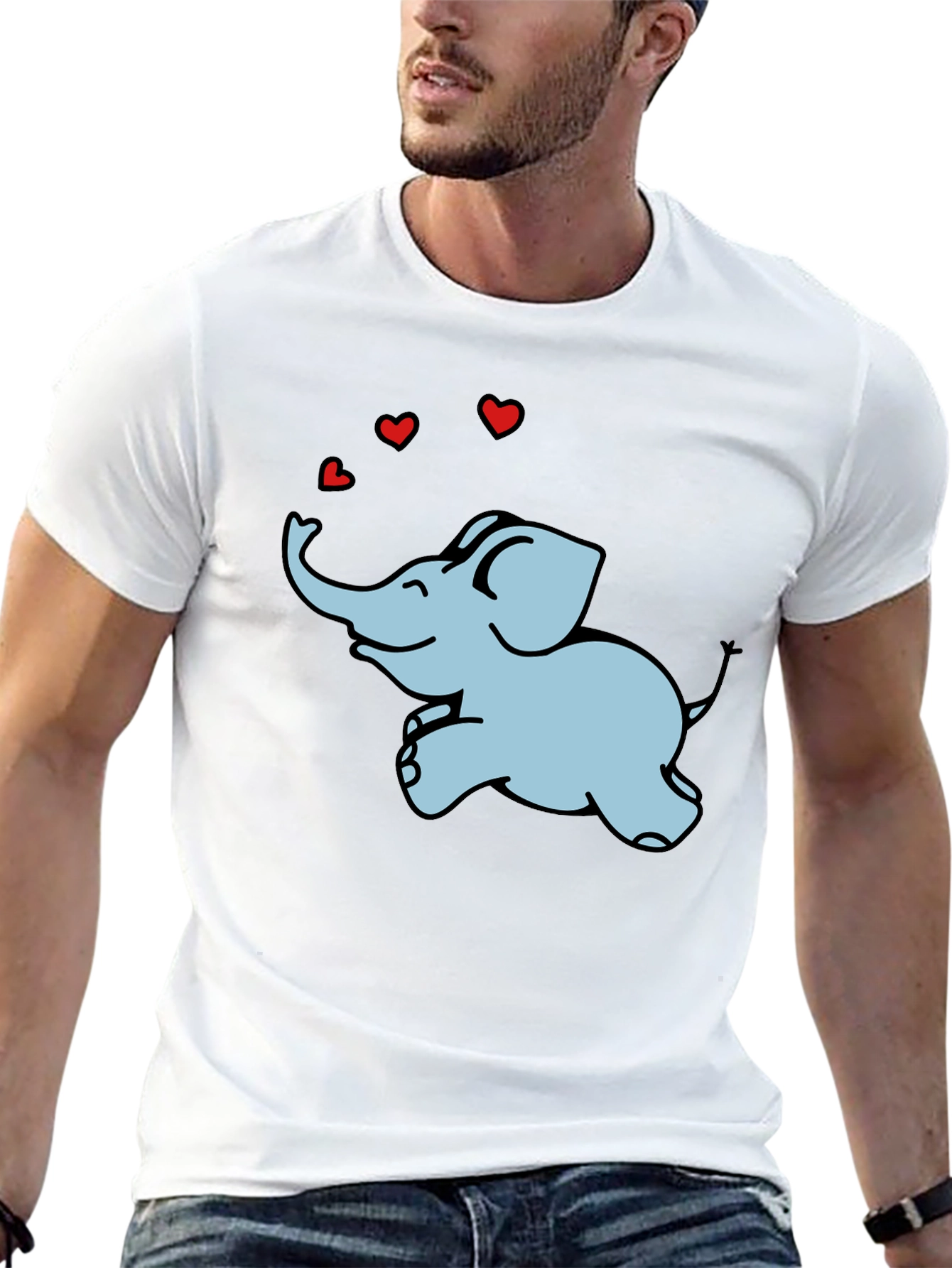 Black Elephant Love Graphic Tee - Unisex Comfort Fit view 13