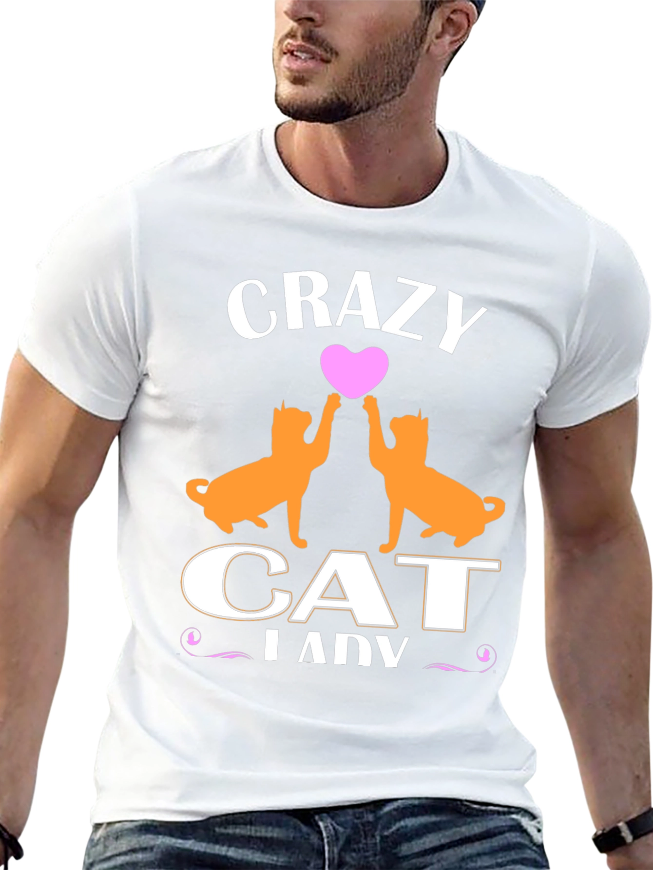 Black Crazy Cat Lady T-Shirt - Cute Cat Lover Tee view 13