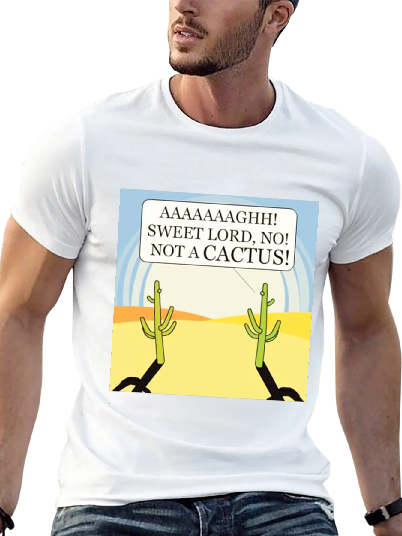 Black Funny Cactus T-Shirt - AAAAAAGHH! view 13