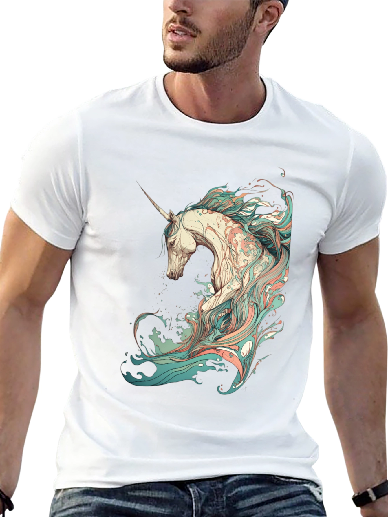 Black Unicorn Graphic Black T-Shirt - Unique Design view 13